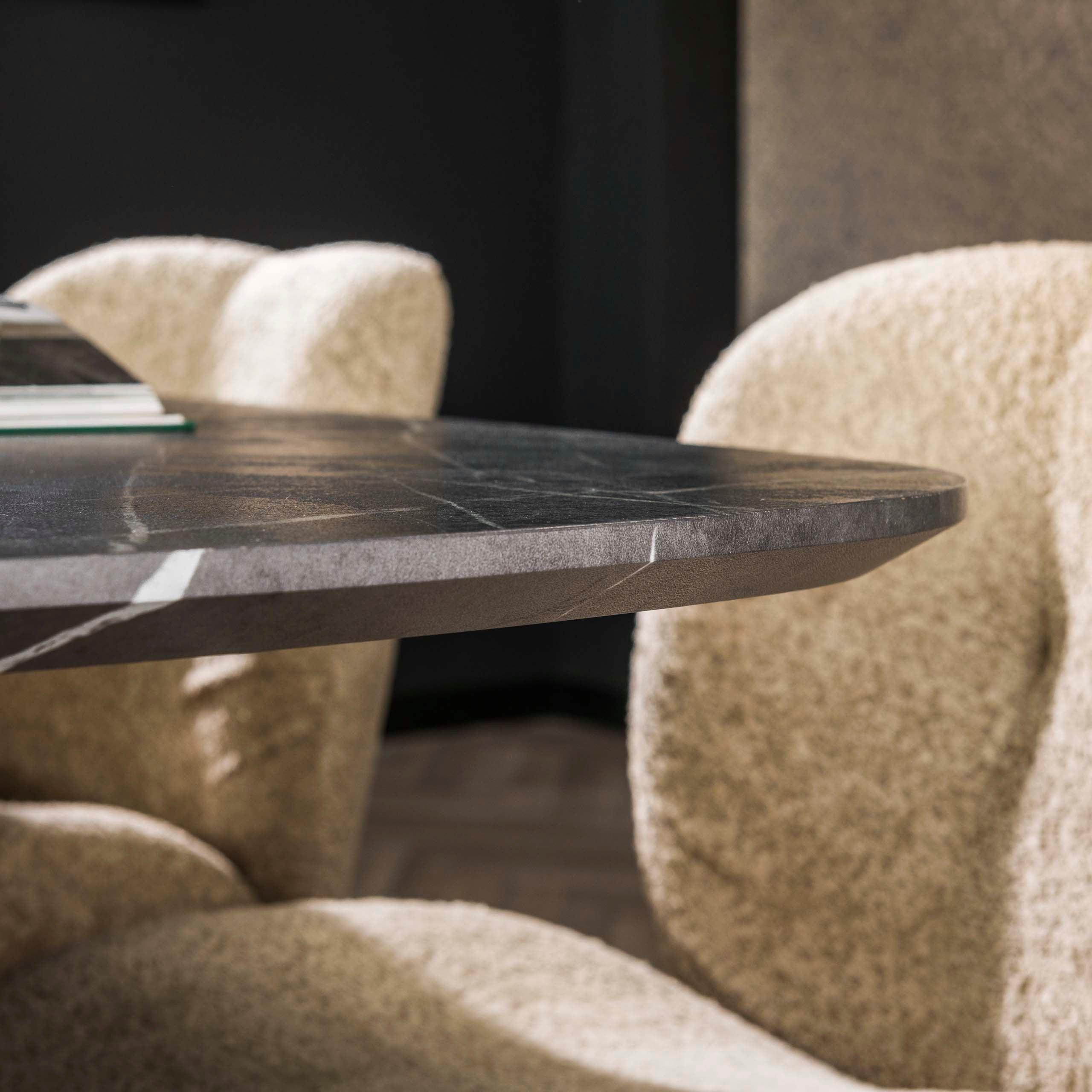 Eettafel Onyx Cross Deens Ovaal 215Cm 3D Melamine Graphite