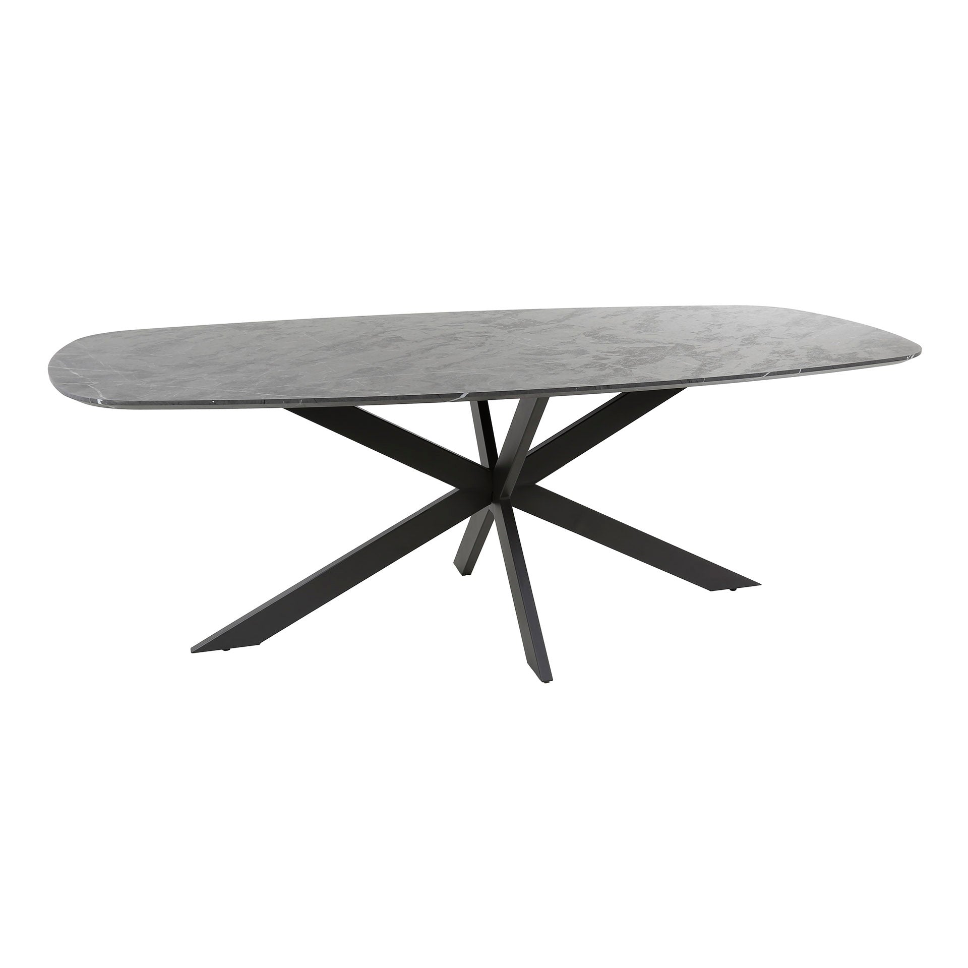 Eettafel Onyx Cross Deens Ovaal 215Cm 3D Melamine Graphite