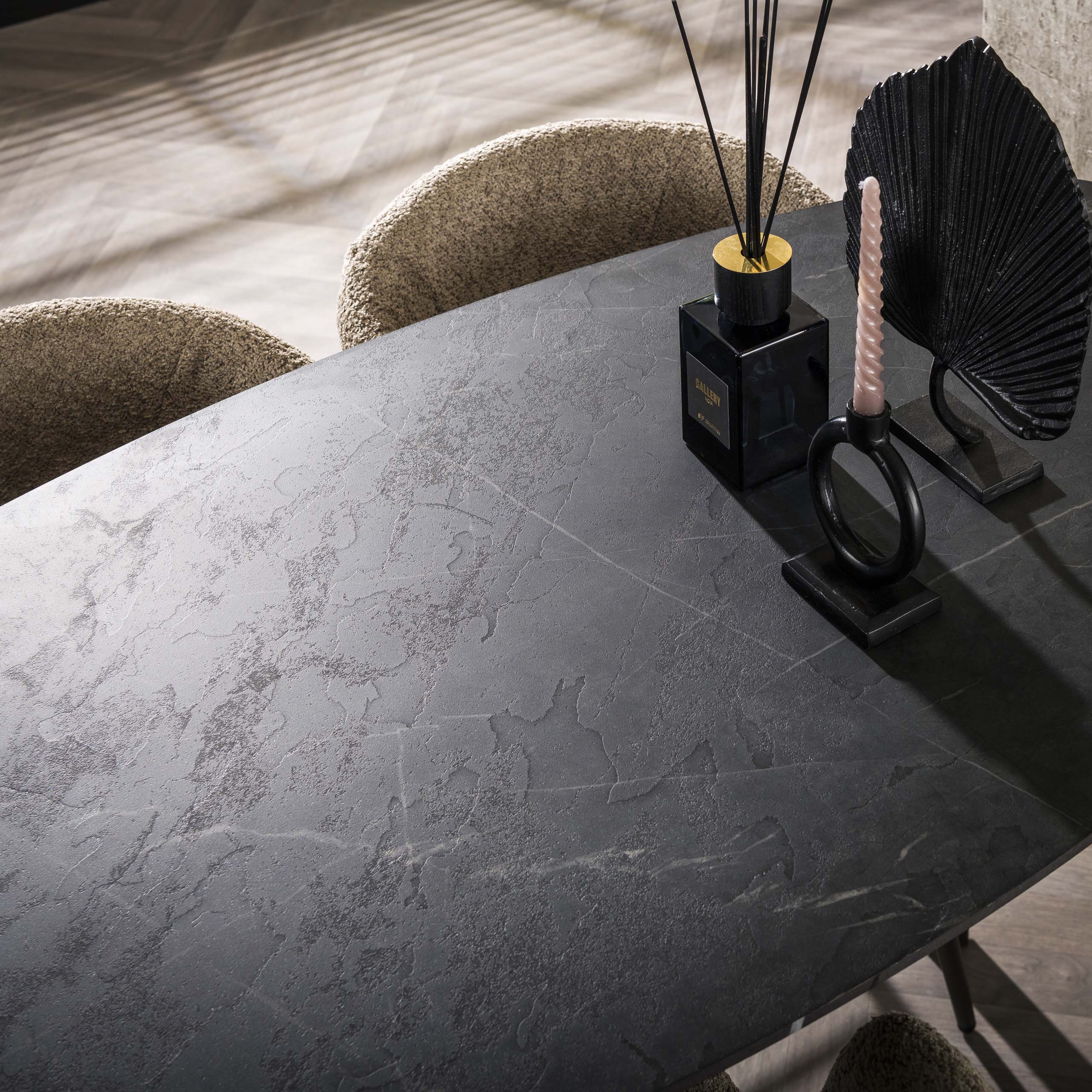 Bartafel Onyx Deens Ovaal 140Cm 3D Melamine Graphite