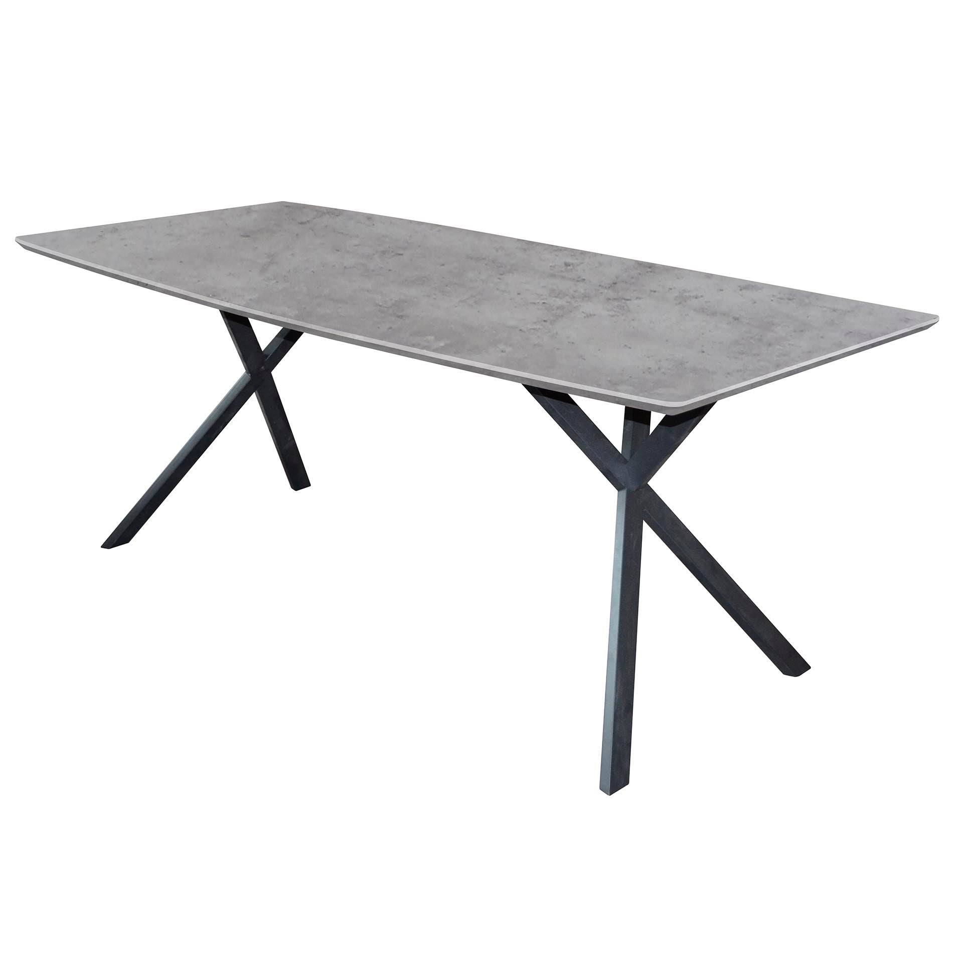 Eettafel Ovaal Blad 160Cm 3D Beton Grijs