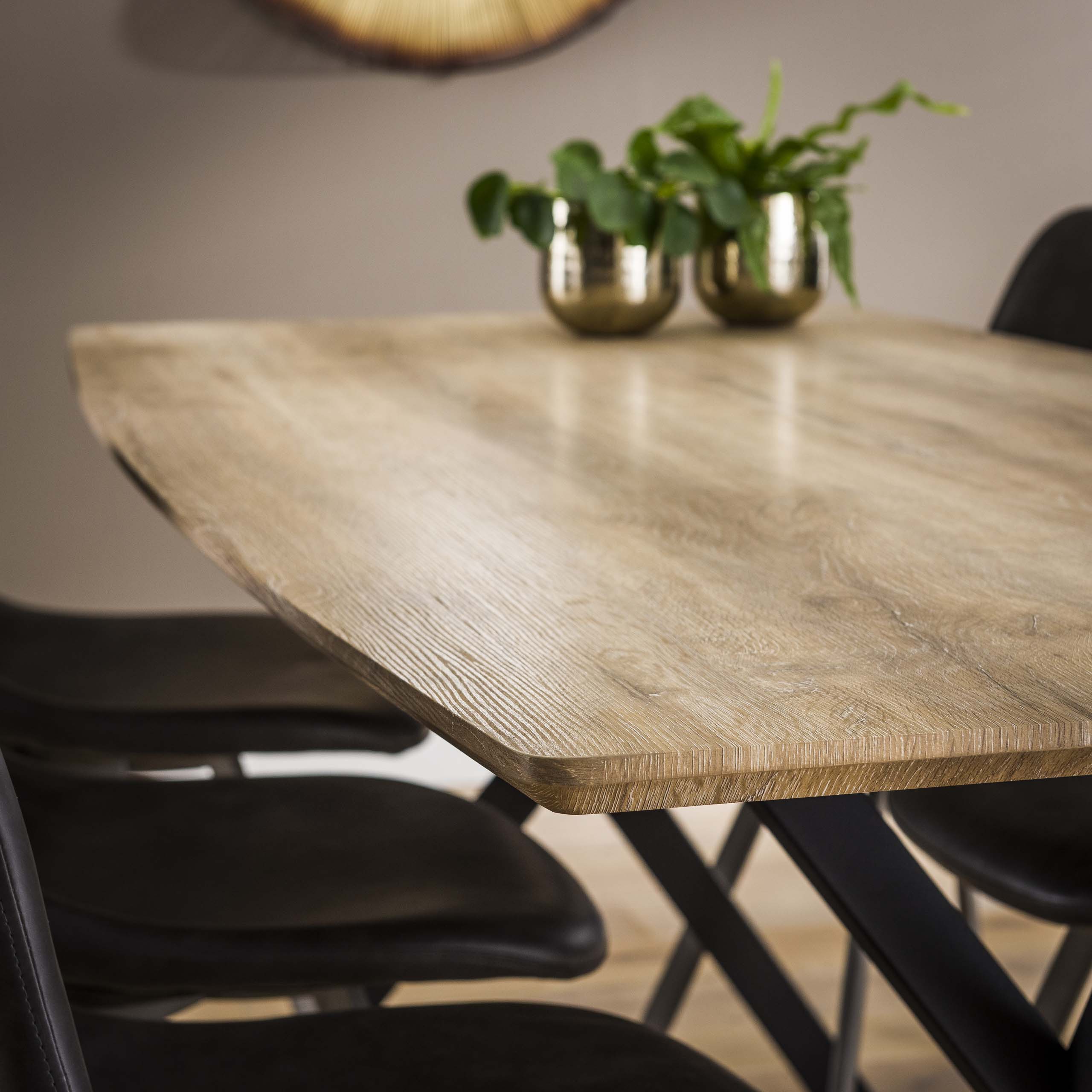 Eettafel Ovaal Blad 190Cm 3D Eiken Antiquewash