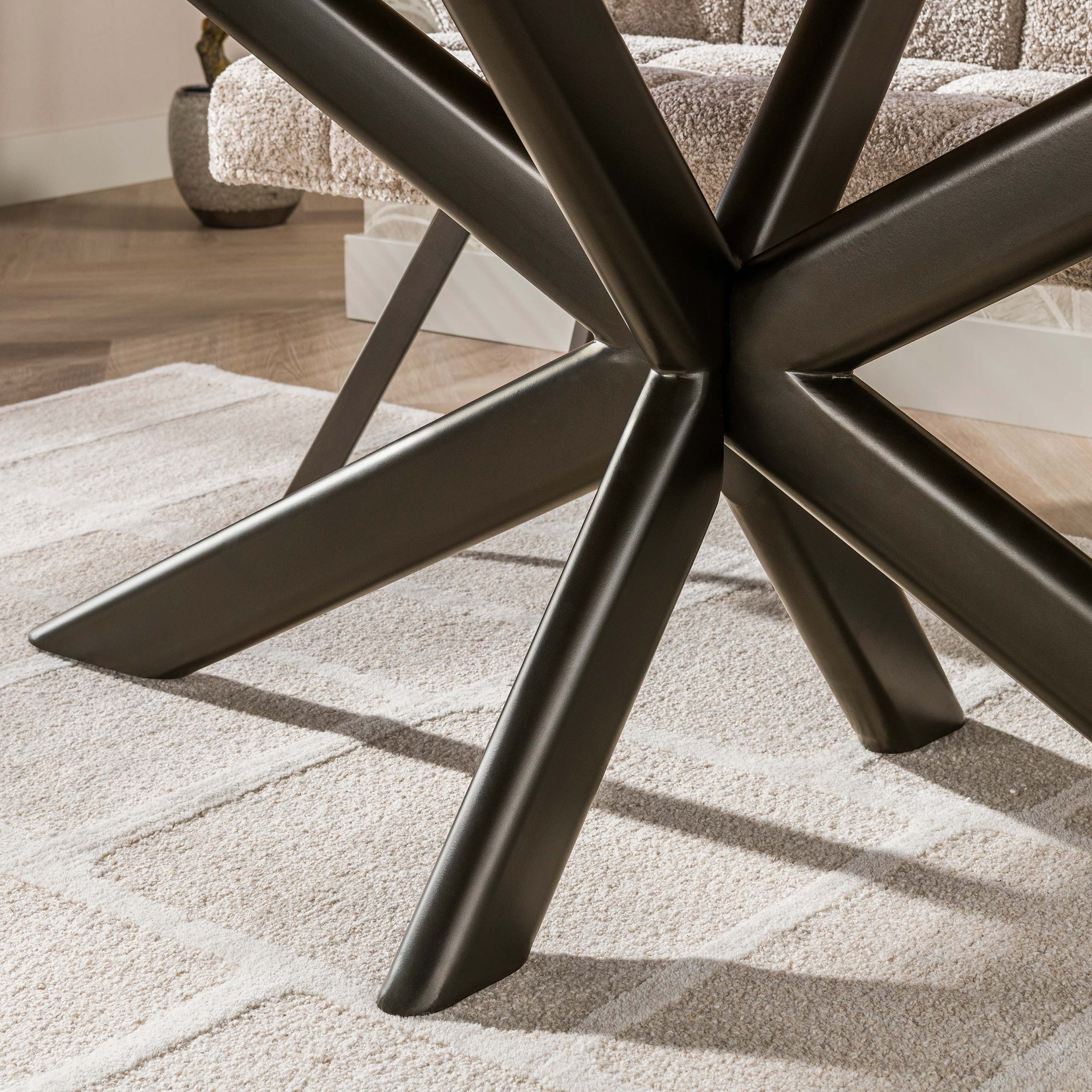 Eettafel Cliff Ovale Buis 215Cm Massief Mango Zand