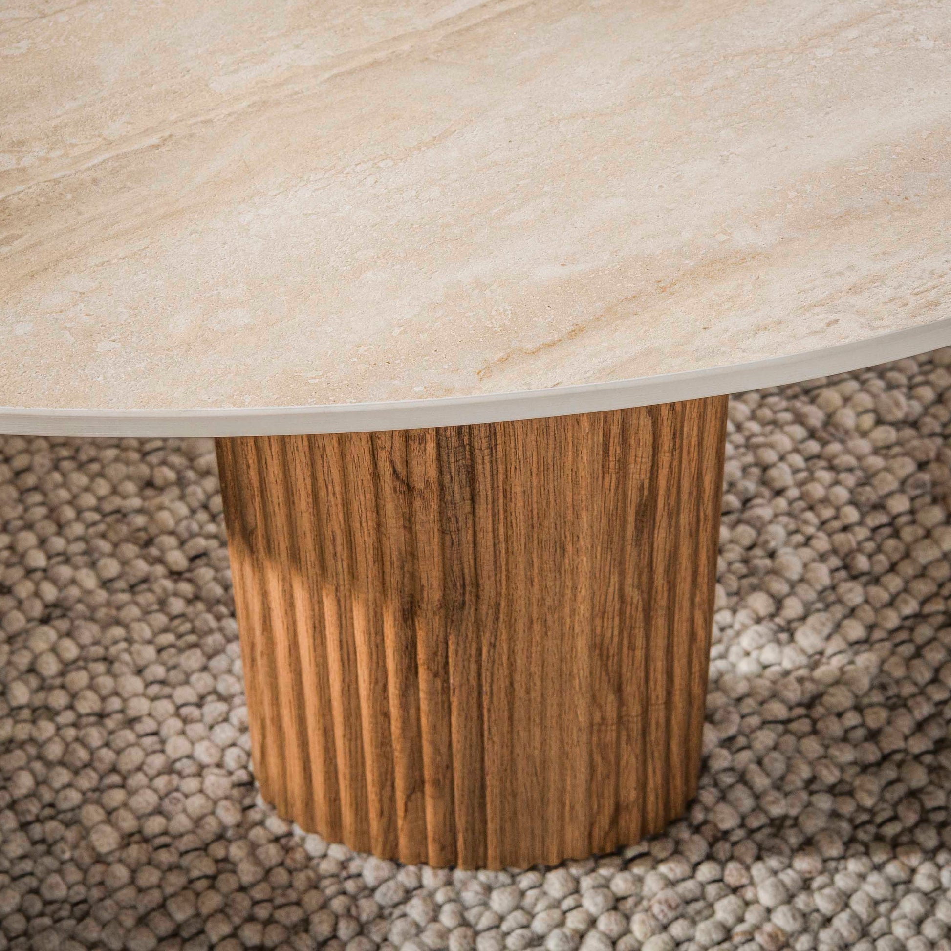 Salontafel Ceramo aperto set van 2 / 3D keramiek travertin