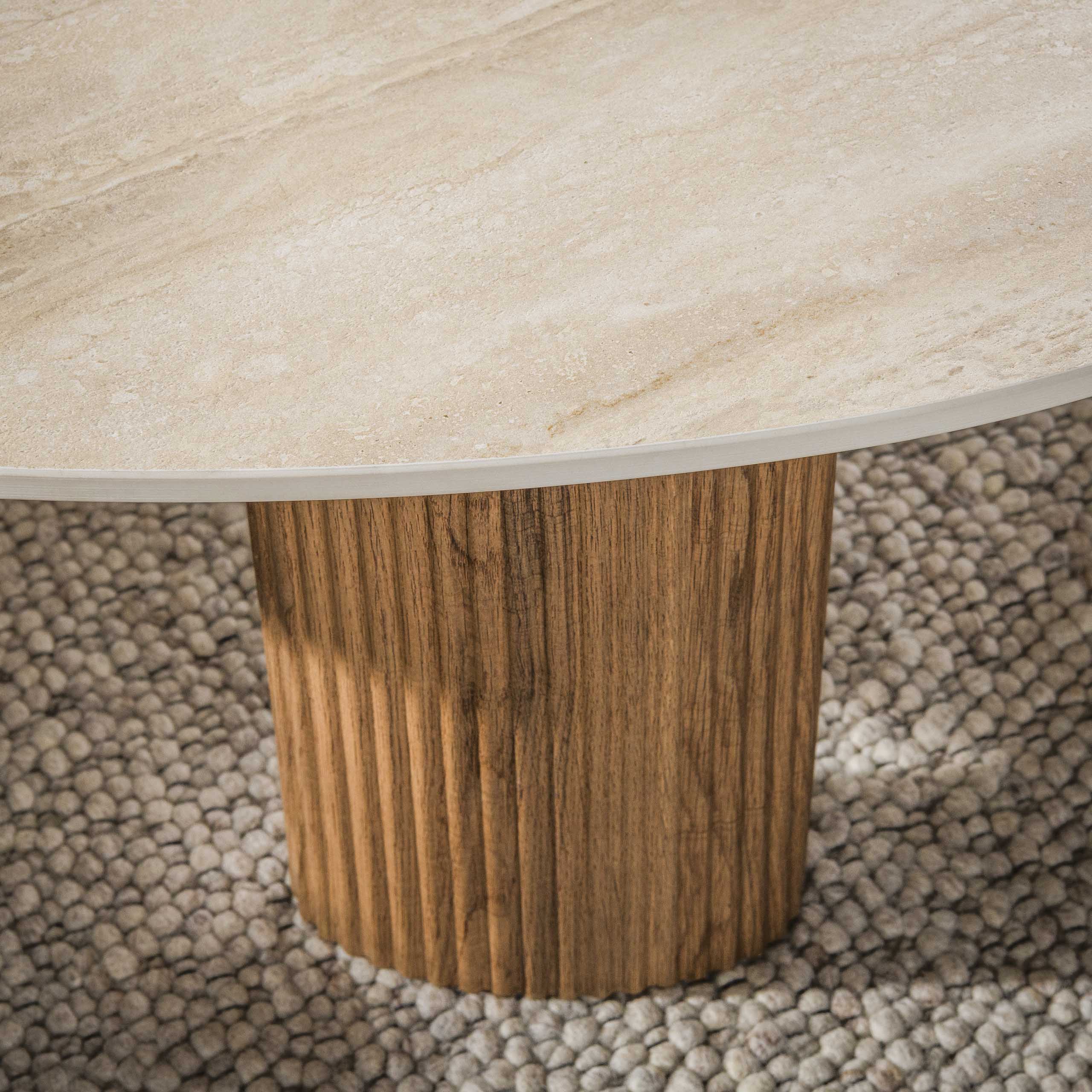 Salontafel Ceramo aperto set van 2 / 3D keramiek travertin