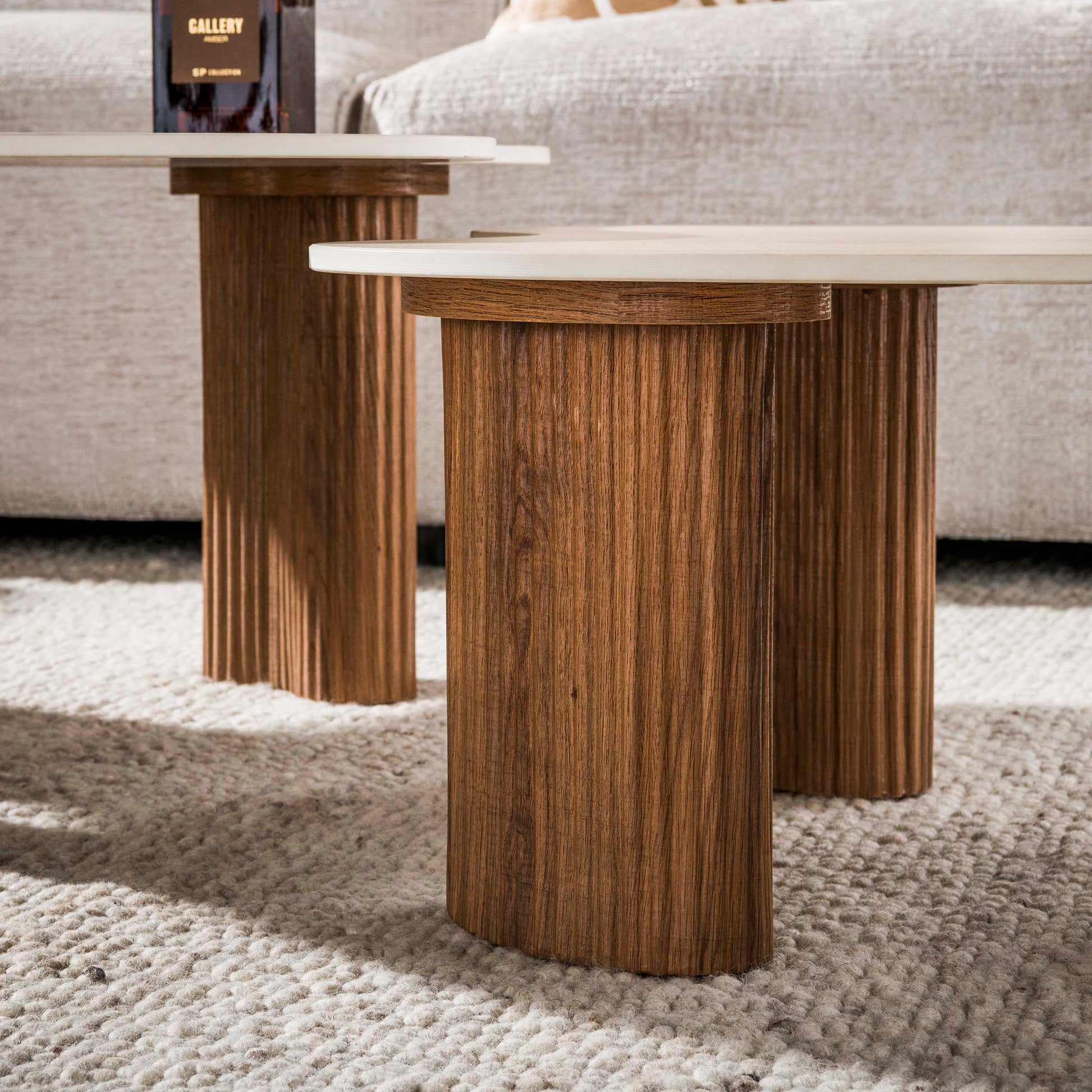 Salontafel Ceramo aperto set van 2 / 3D keramiek travertin