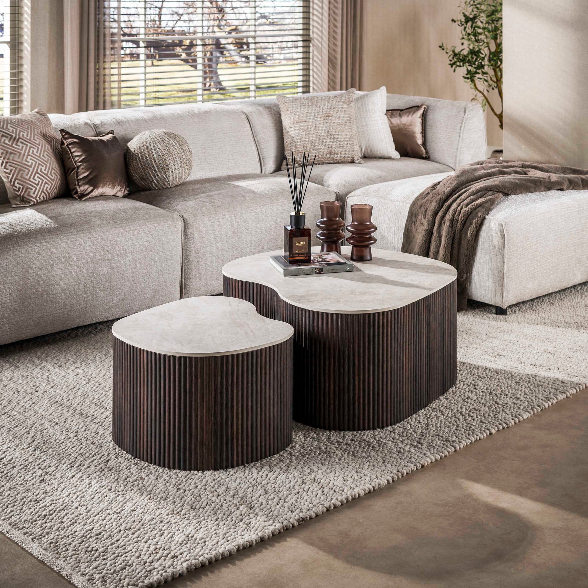 Salontafel Ceramo medio set van 2 / 3D keramiek Taj Mahal