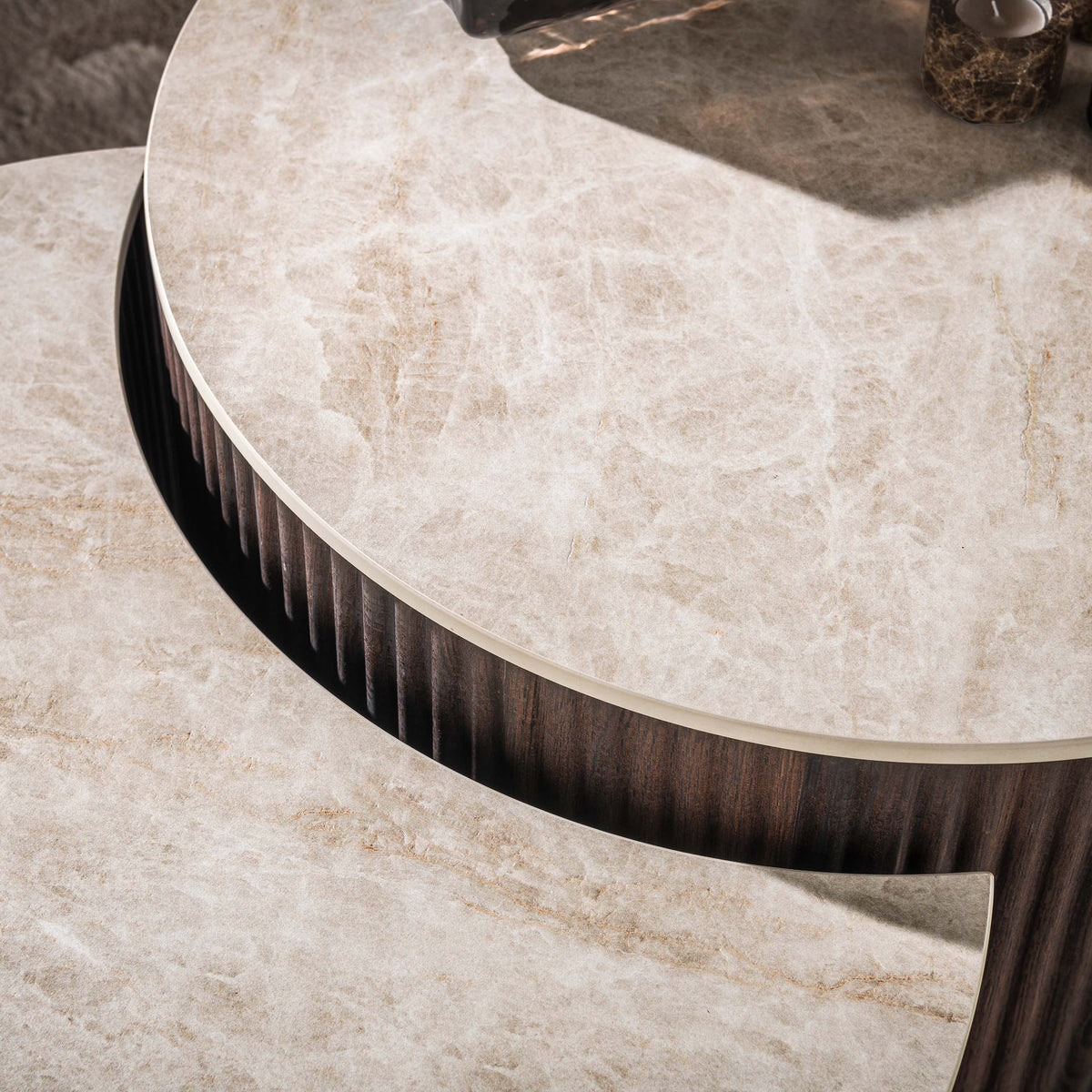 Salontafel Ceramo half rond set van 2 / 3D keramiek Taj Mahal