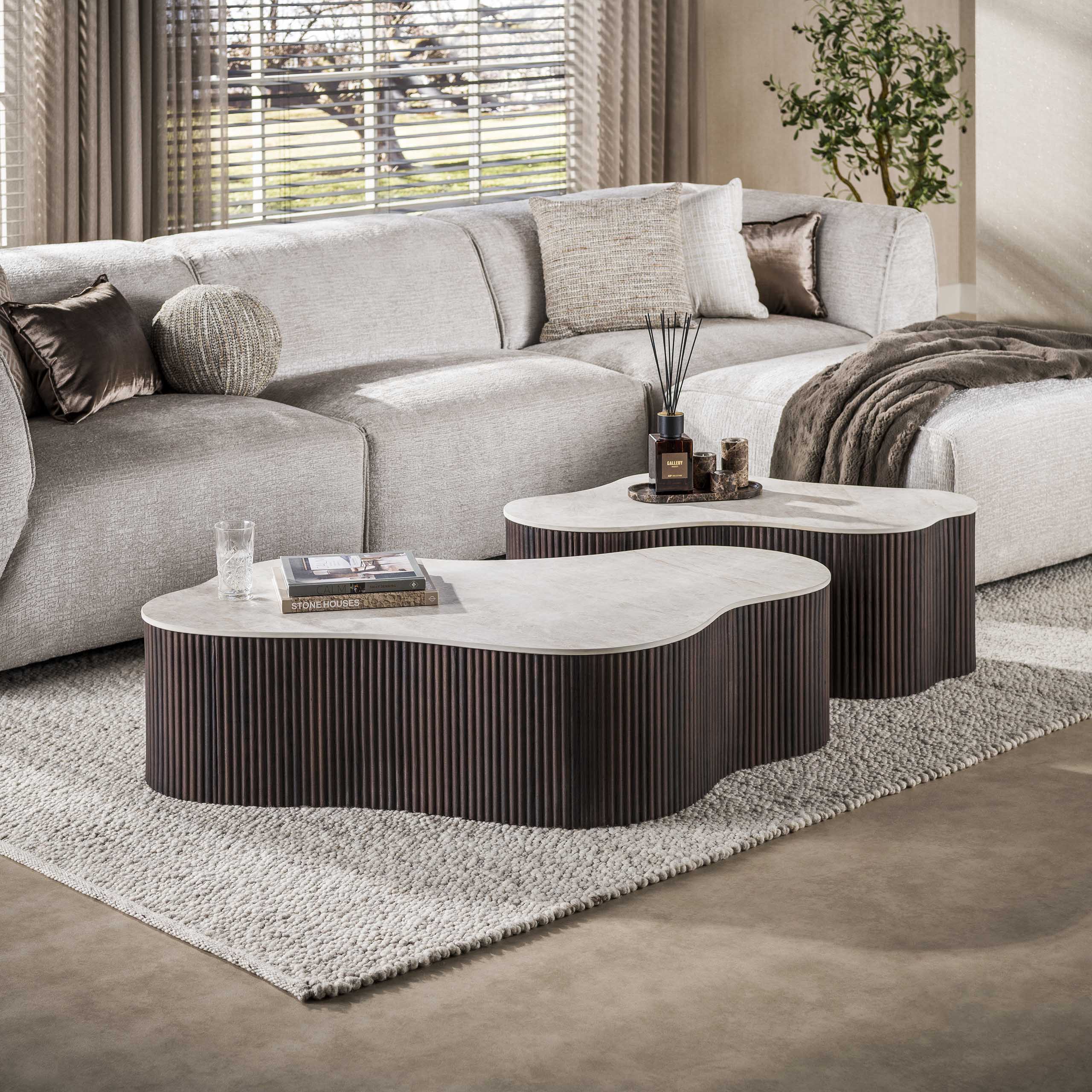 Salontafel Ceramo grande set van 2 / 3D keramiek Taj Mahal