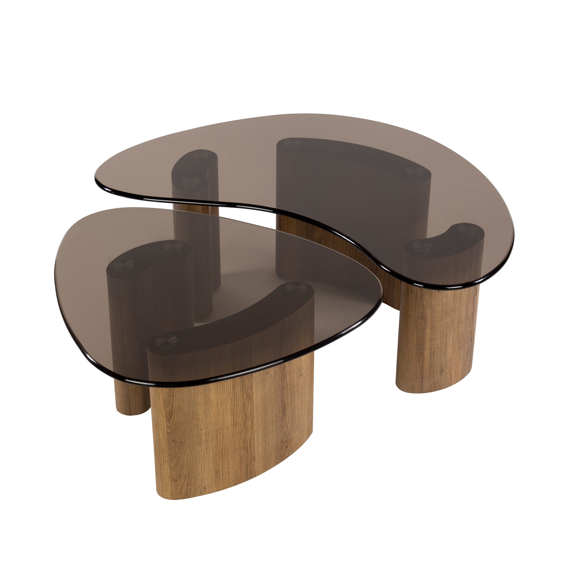 Salontafel Tinto Organisch Set Van 2 Brons Glas