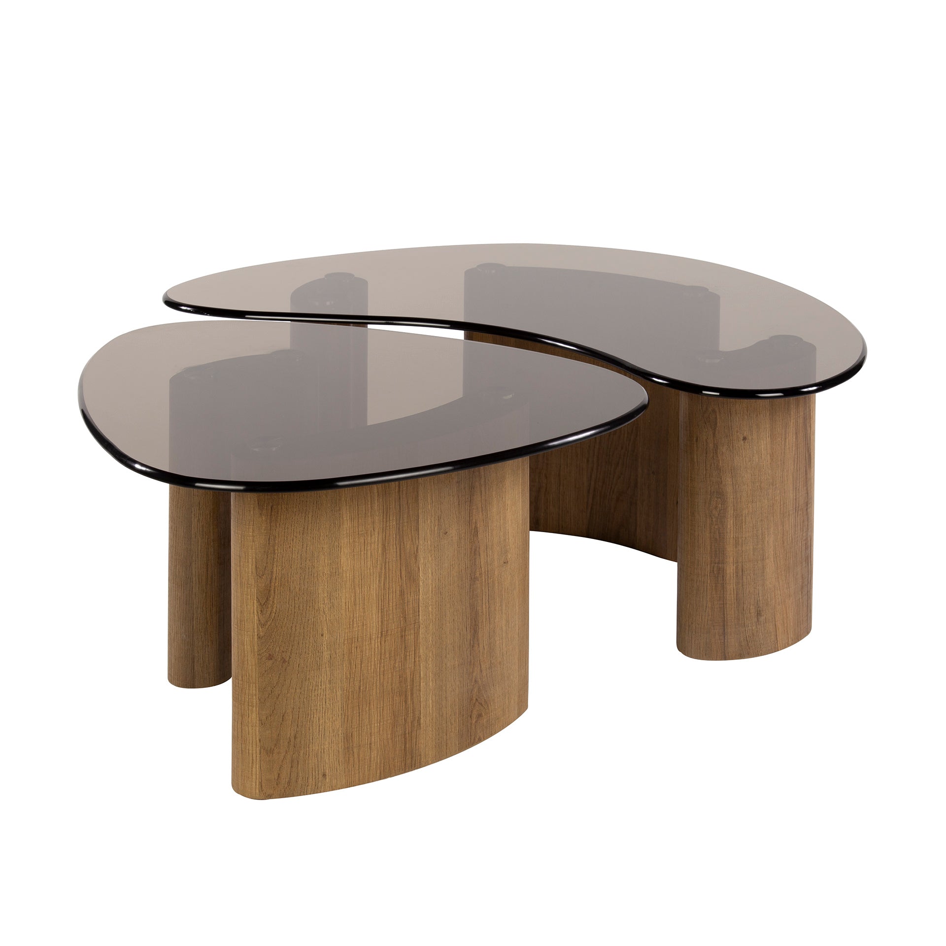 Salontafel Tinto Organisch Set Van 2 Brons Glas