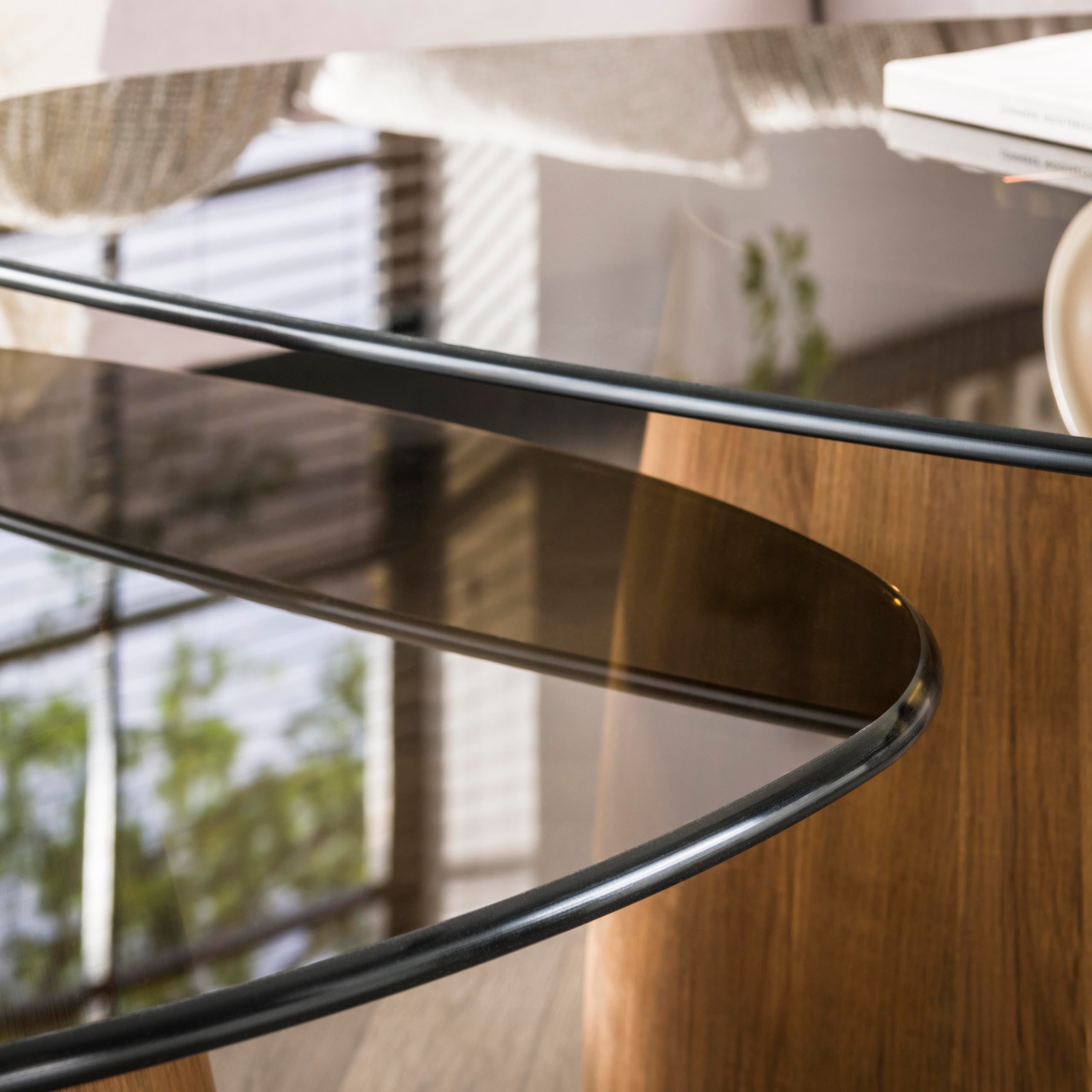 Salontafel Tinto Driehoekig Set Van 2 Brons Glas