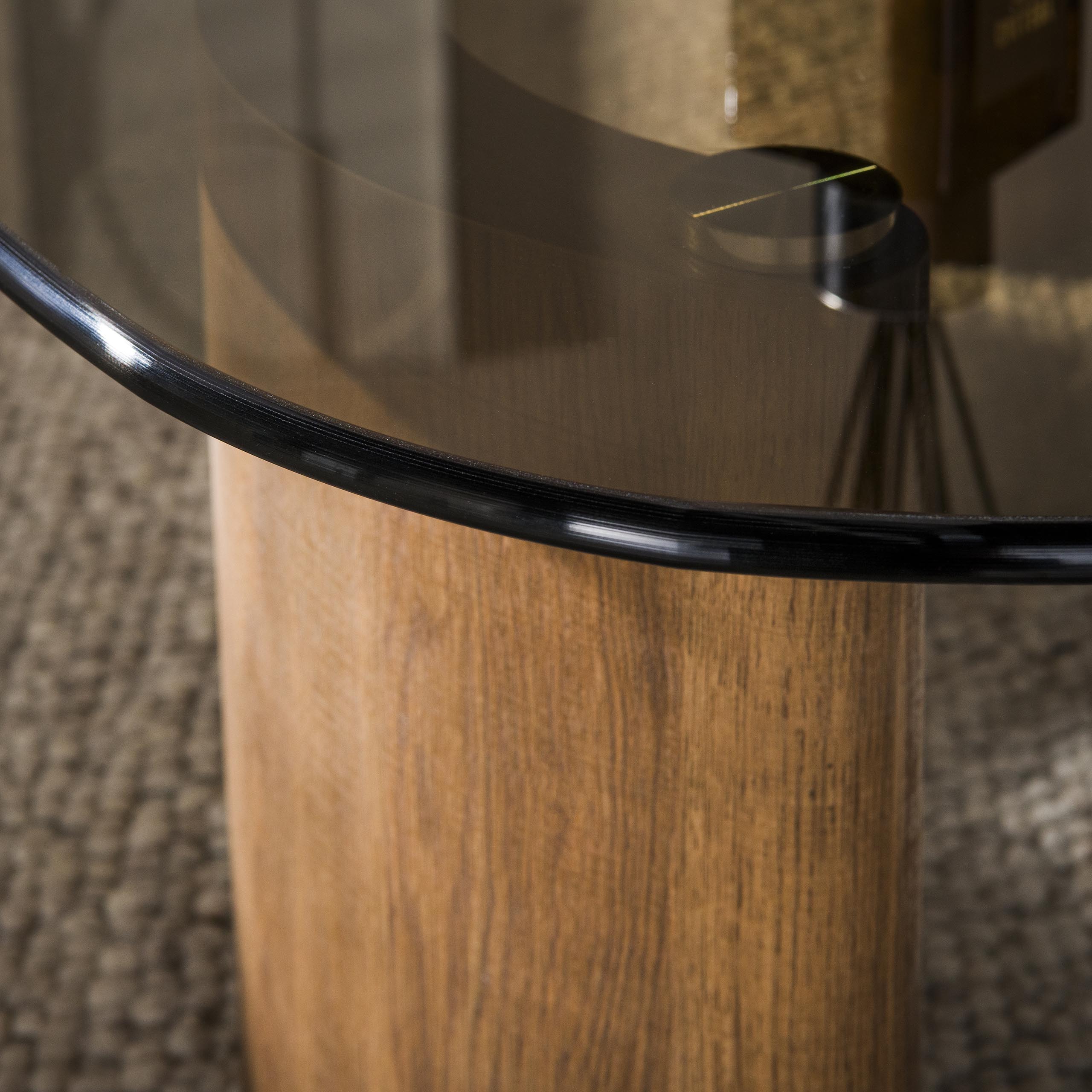 Salontafel Tinto organisch 130cm / Brons glas