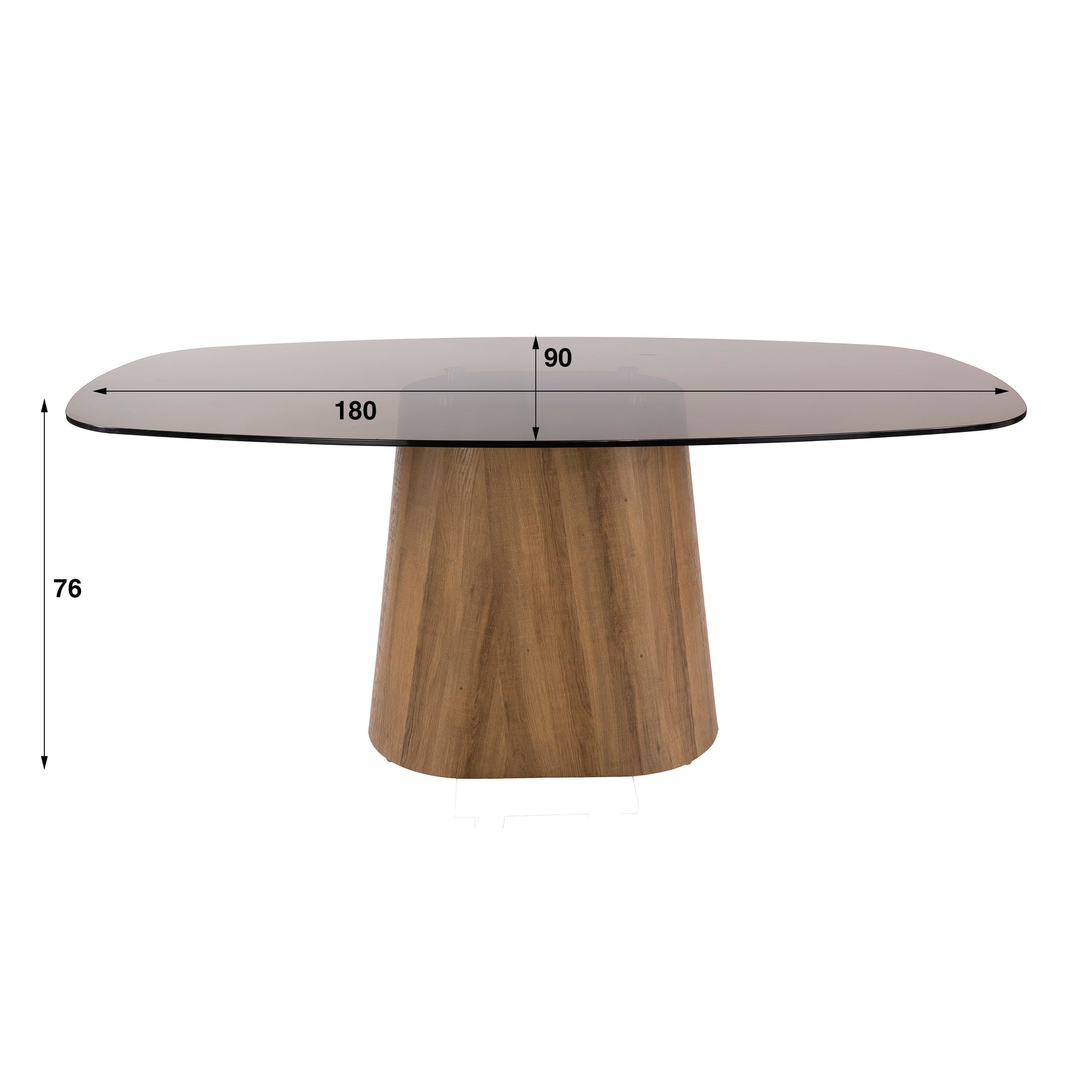 Eettafel Tinto Centro deens ovaal 180cm / Brons glas