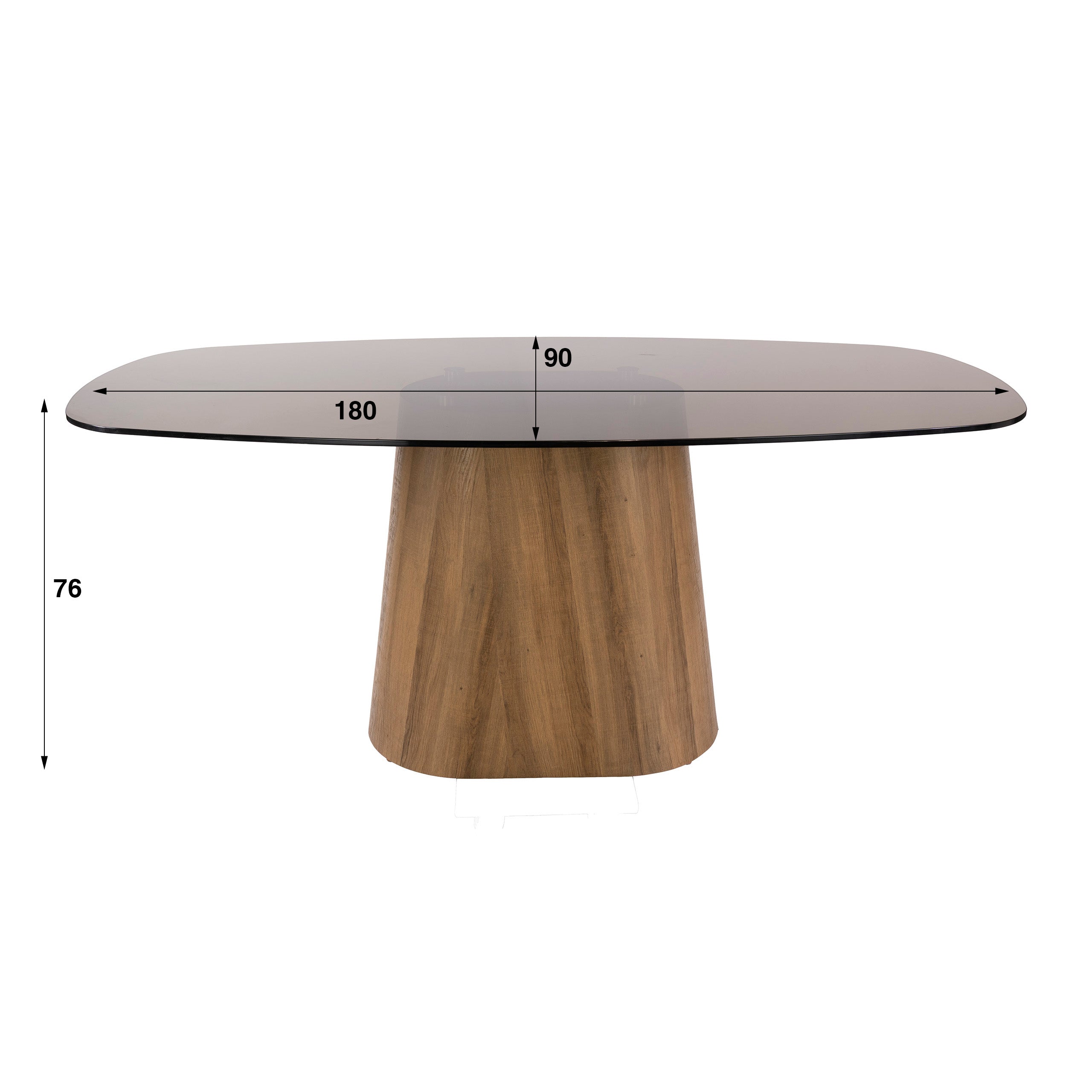 Eettafel Tinto Centro deens ovaal 180cm / Brons glas