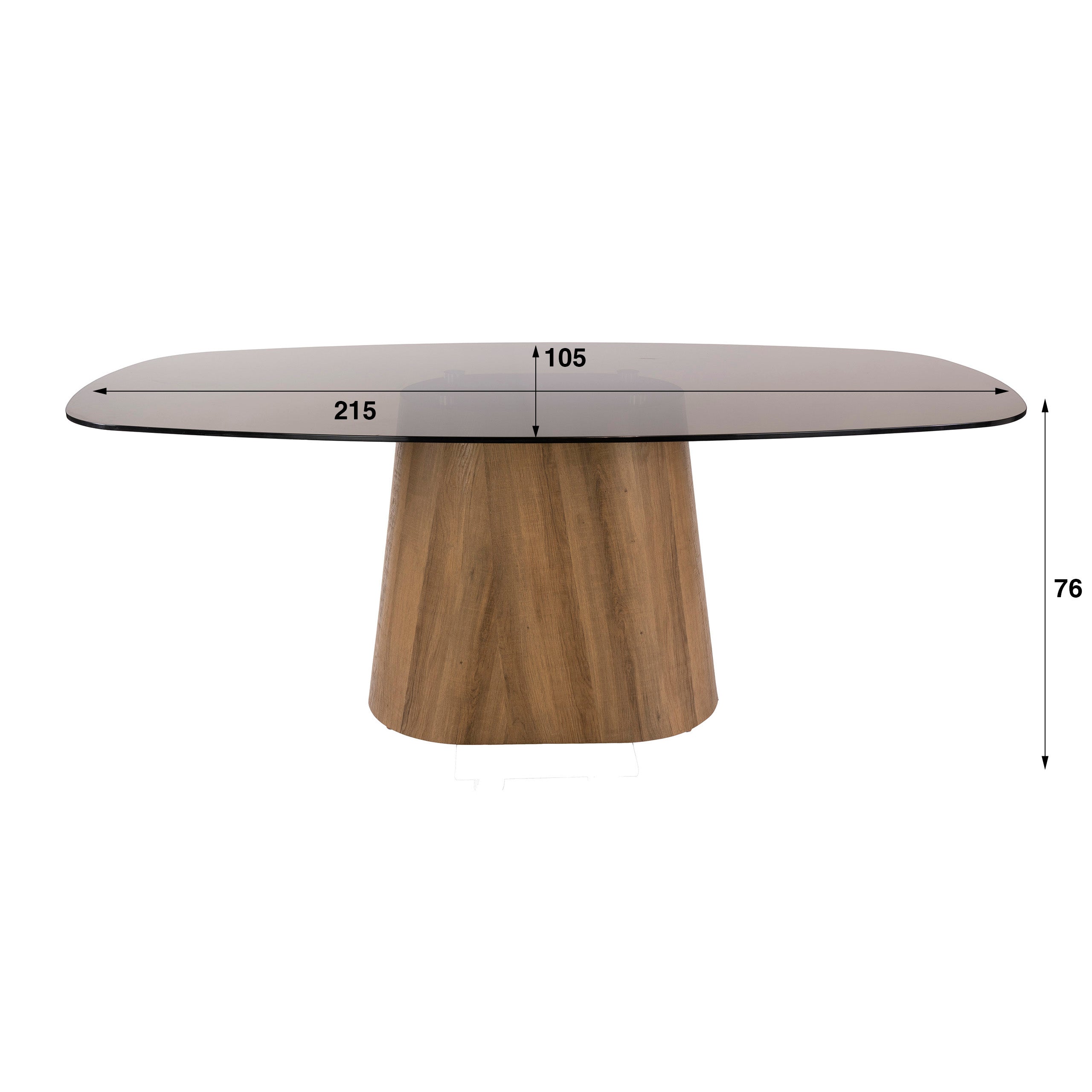 Eettafel Tinto Centro deens ovaal 215cm / Brons glas
