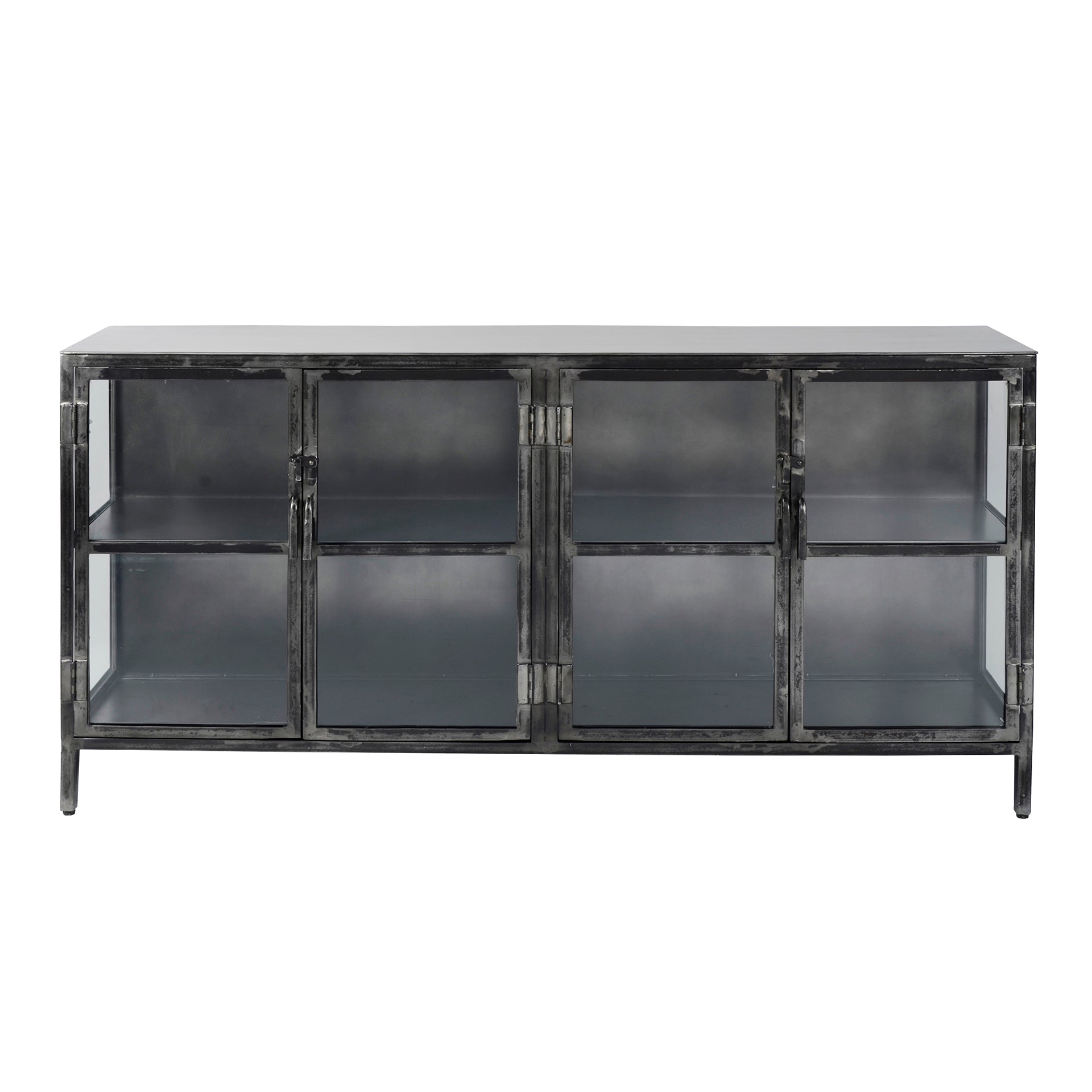 Dressoir Rift Metal 4 Deuren Gunmetal