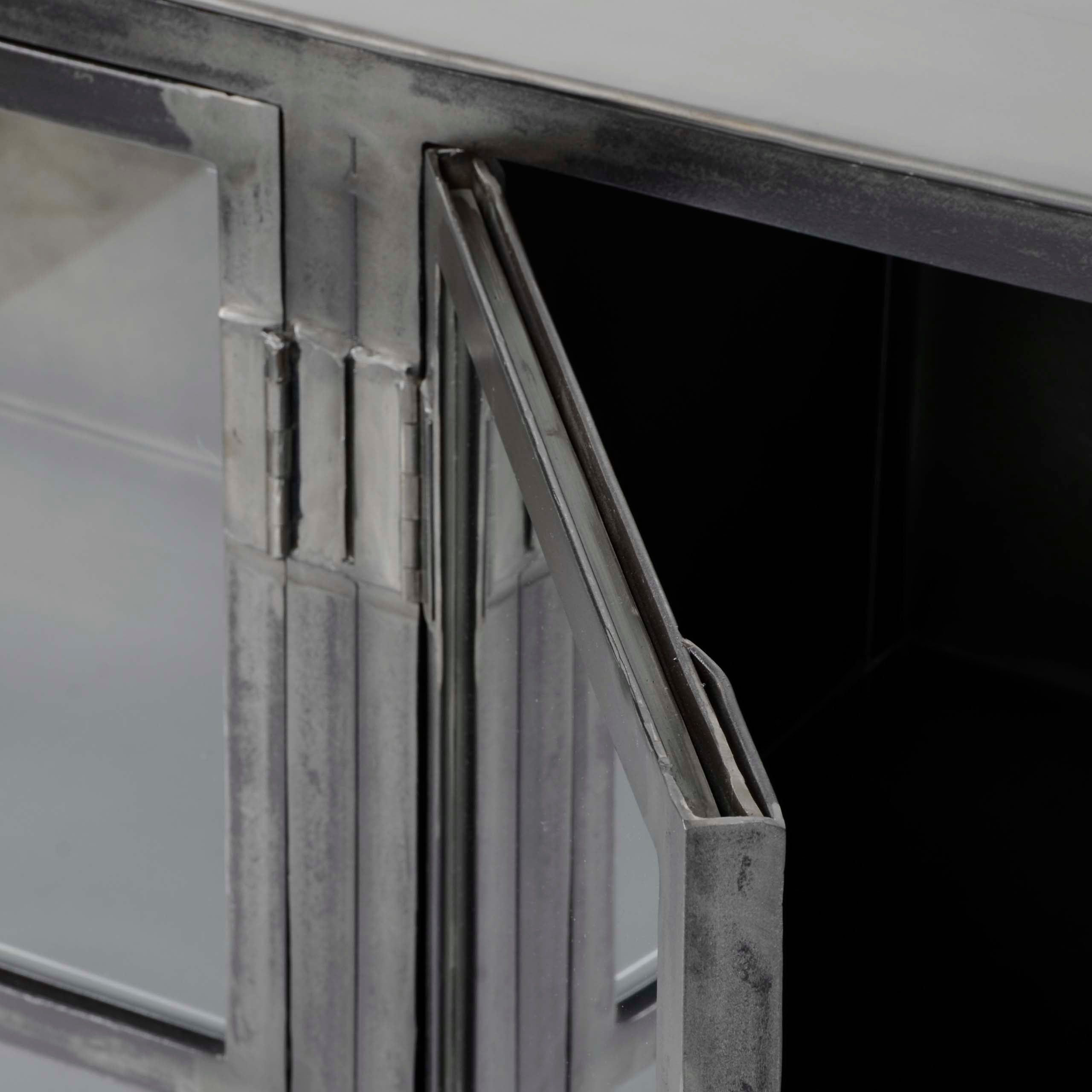 Dressoir Rift Metal 4 Deuren Gunmetal