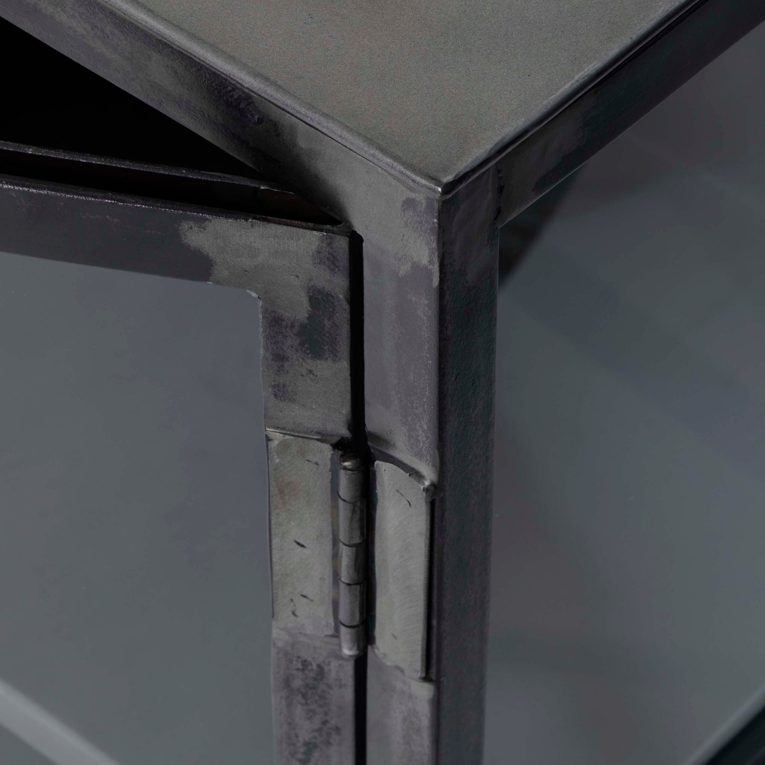 Dressoir Rift Metal 4 Deuren Gunmetal