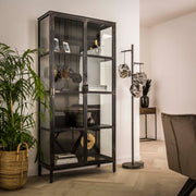 Vitrinekast Rift Metal 2 deuren / Gunmetal