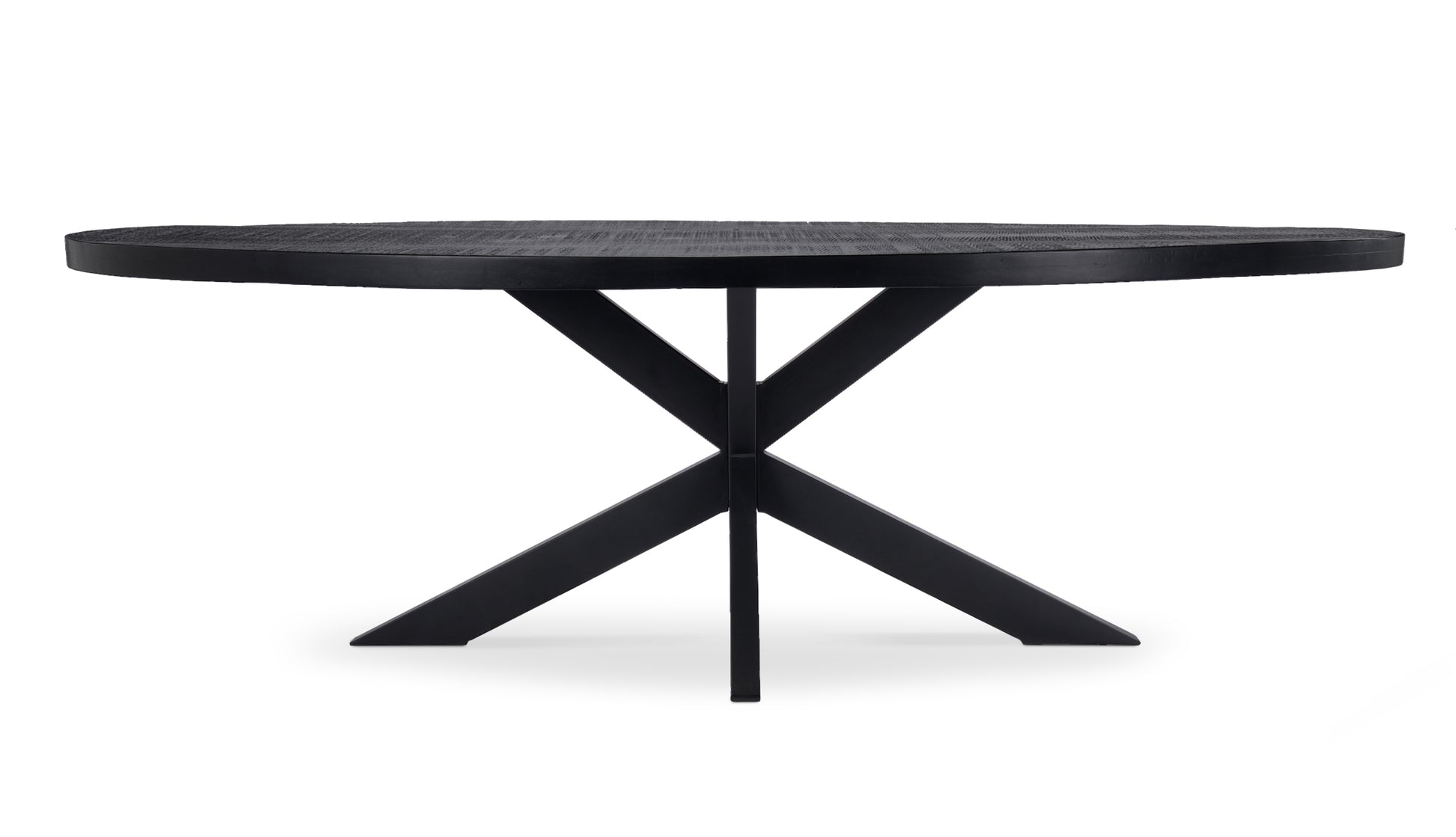 Eettafel Vision Black Ovaal 240 (potenset 150x85) Wood Zwart Spider Leg Black