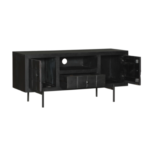 Tv meubel Brandy Zwart Mangohout 120 cm
