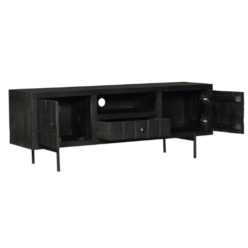 Tv meubel Brandy Zwart Mangohout 150 cm