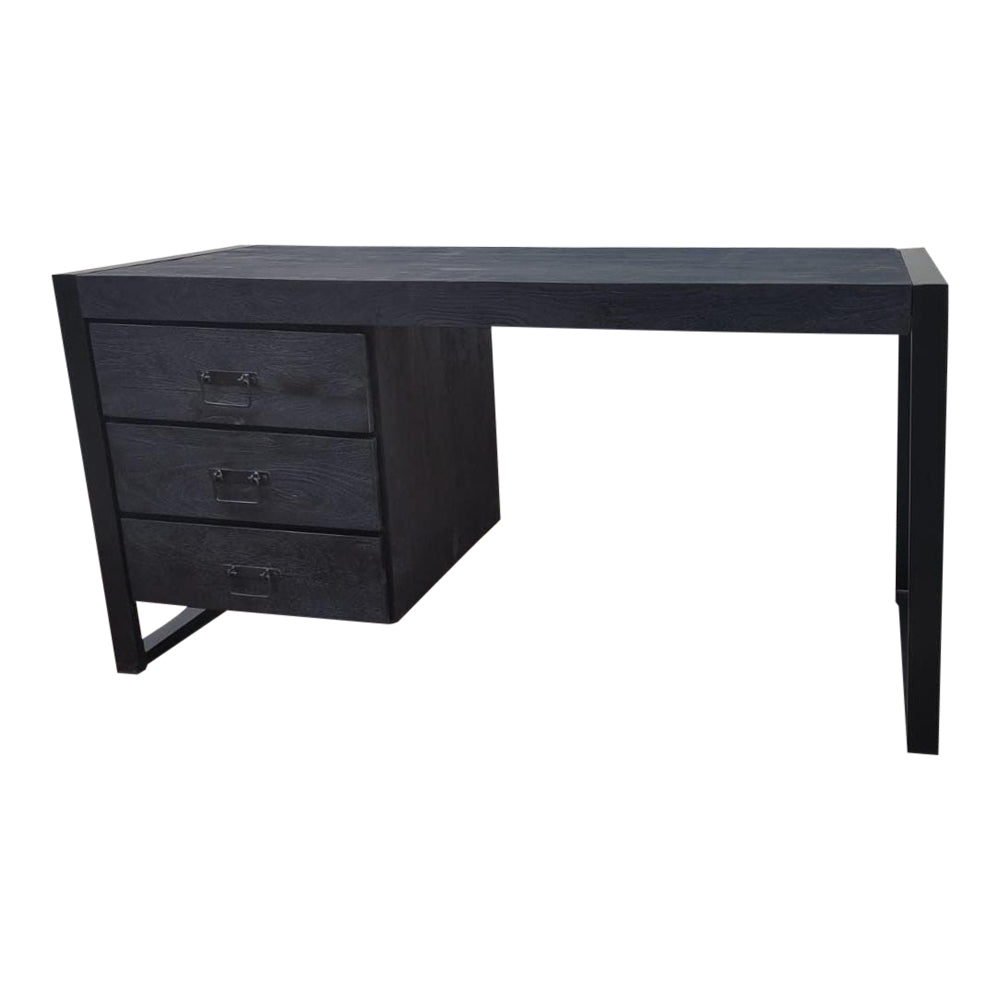 Bureau Boaz Zwart Mangohout 145 cm