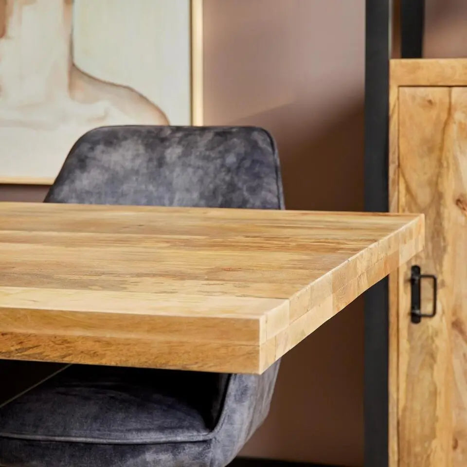 Eetkamertafel 200 x 100 cm - Rechthoek met matrixpoot - Mangohout - OP=OP DEAL