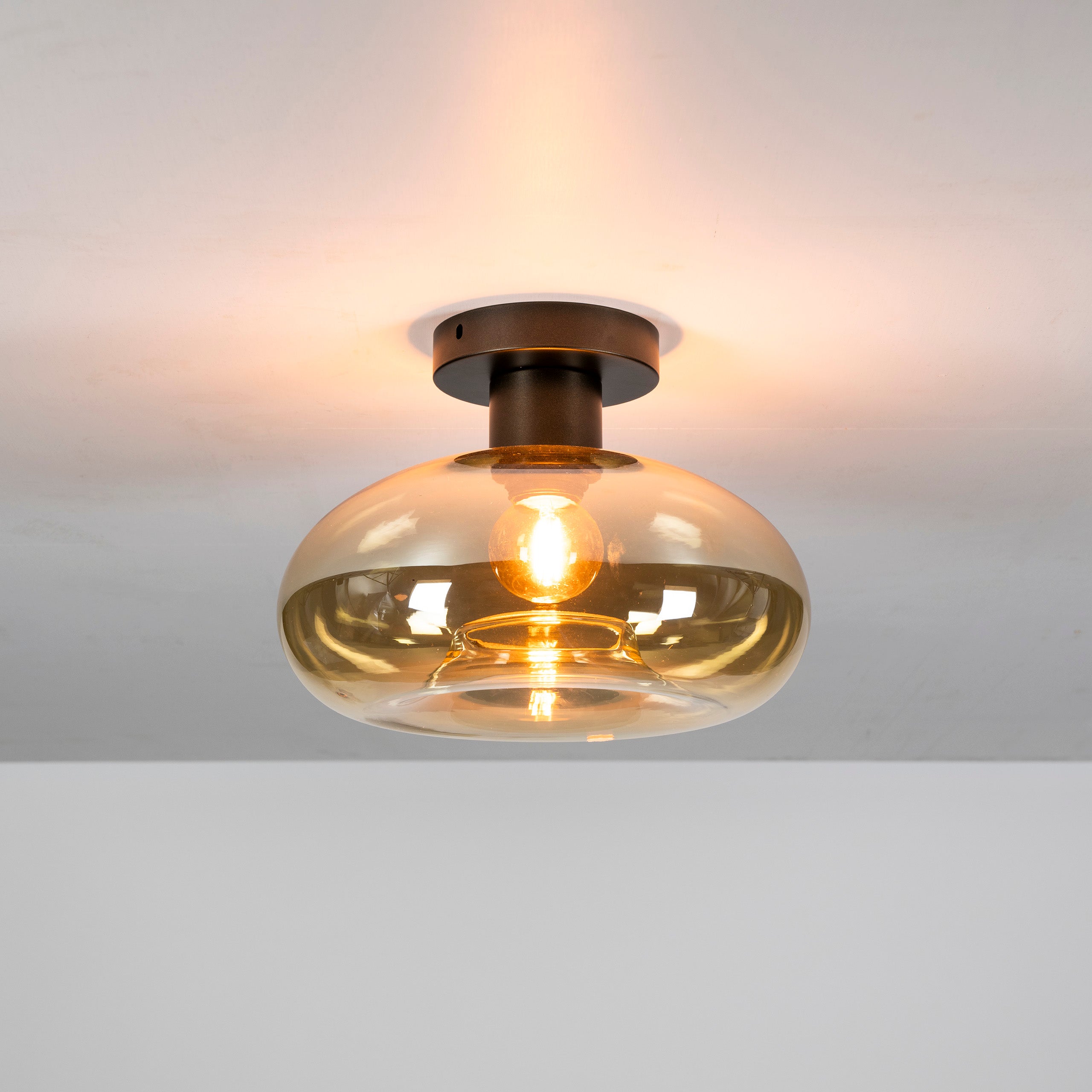 Plafondlamp Soll 1-lichts / Amber glas