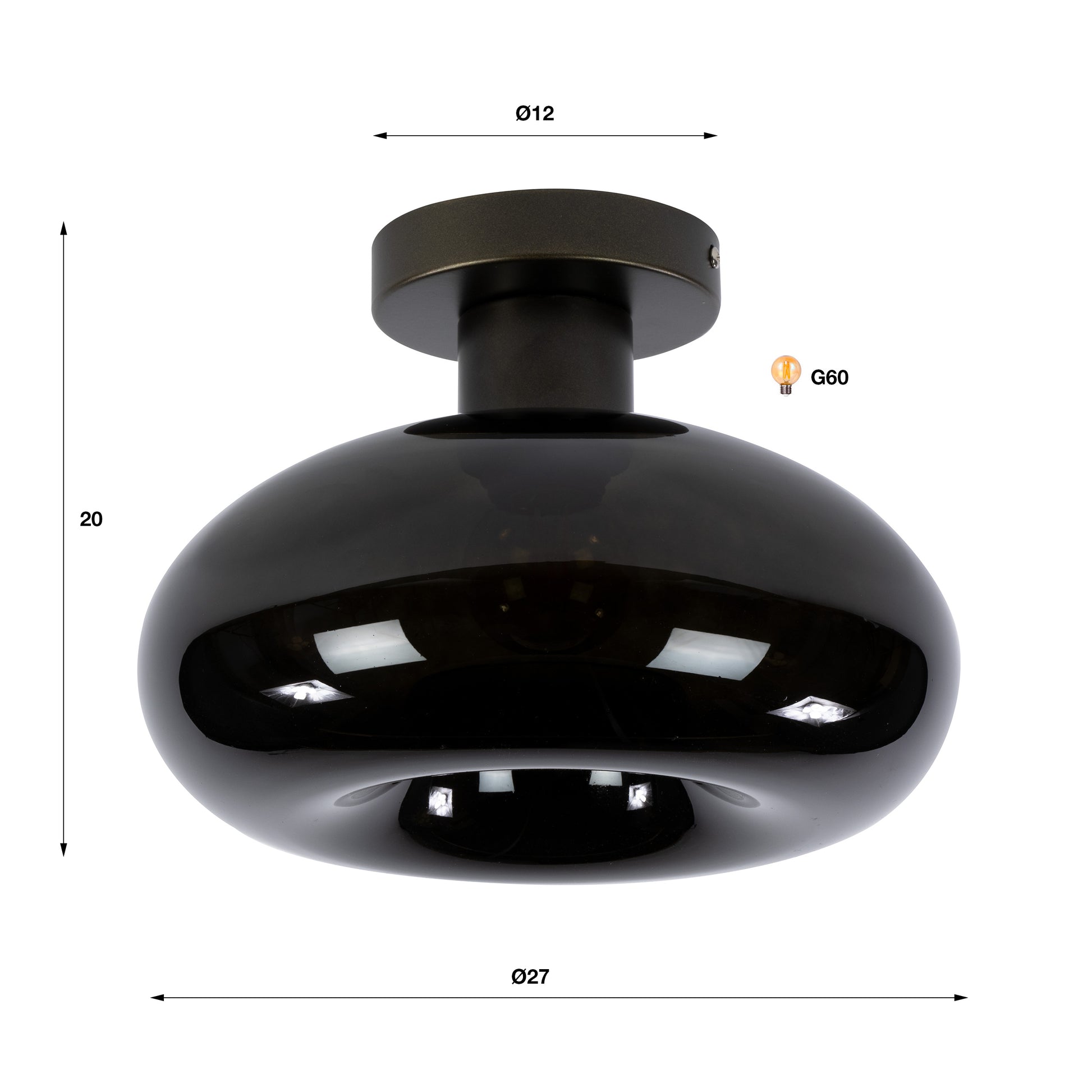Plafondlamp Soll 1-lichts / Sienna bruin