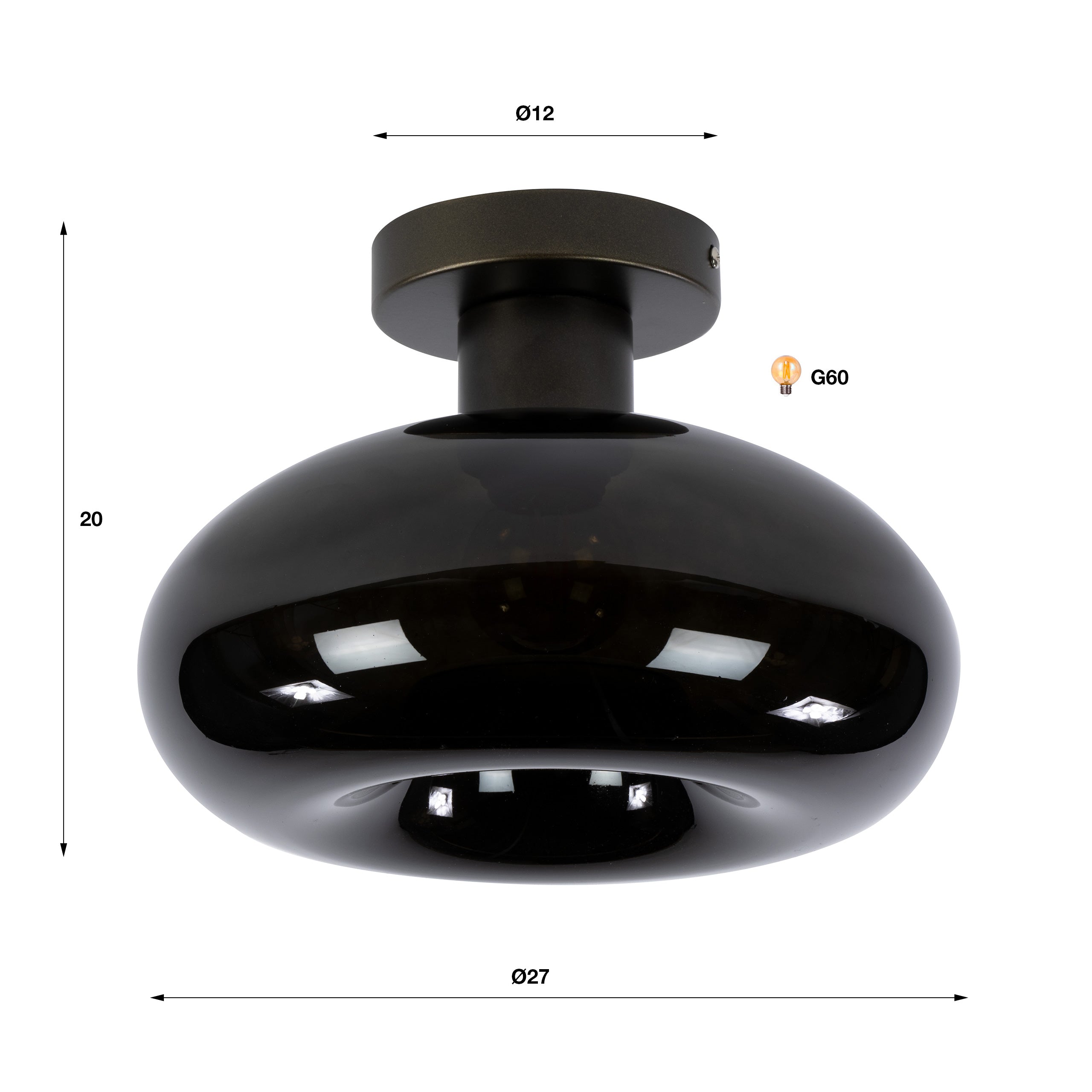 Plafondlamp Soll 1-lichts / Sienna bruin