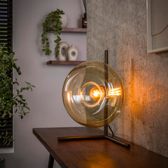 Tafellamp Soll 1 Lichts Amber Glas