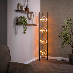 Vloerlamp Soll 4 Lichts Amber Glas