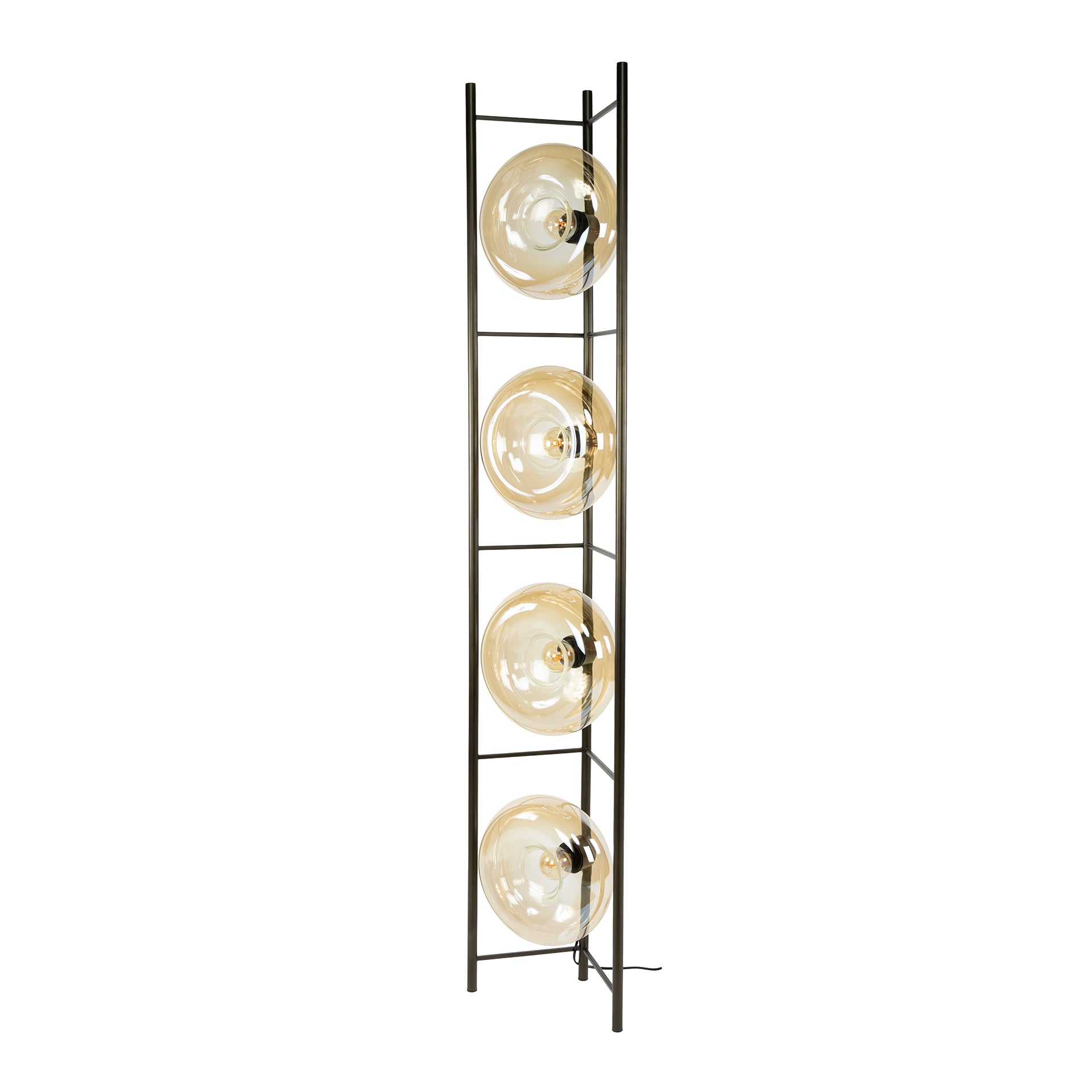 Vloerlamp Soll 4 Lichts Amber Glas