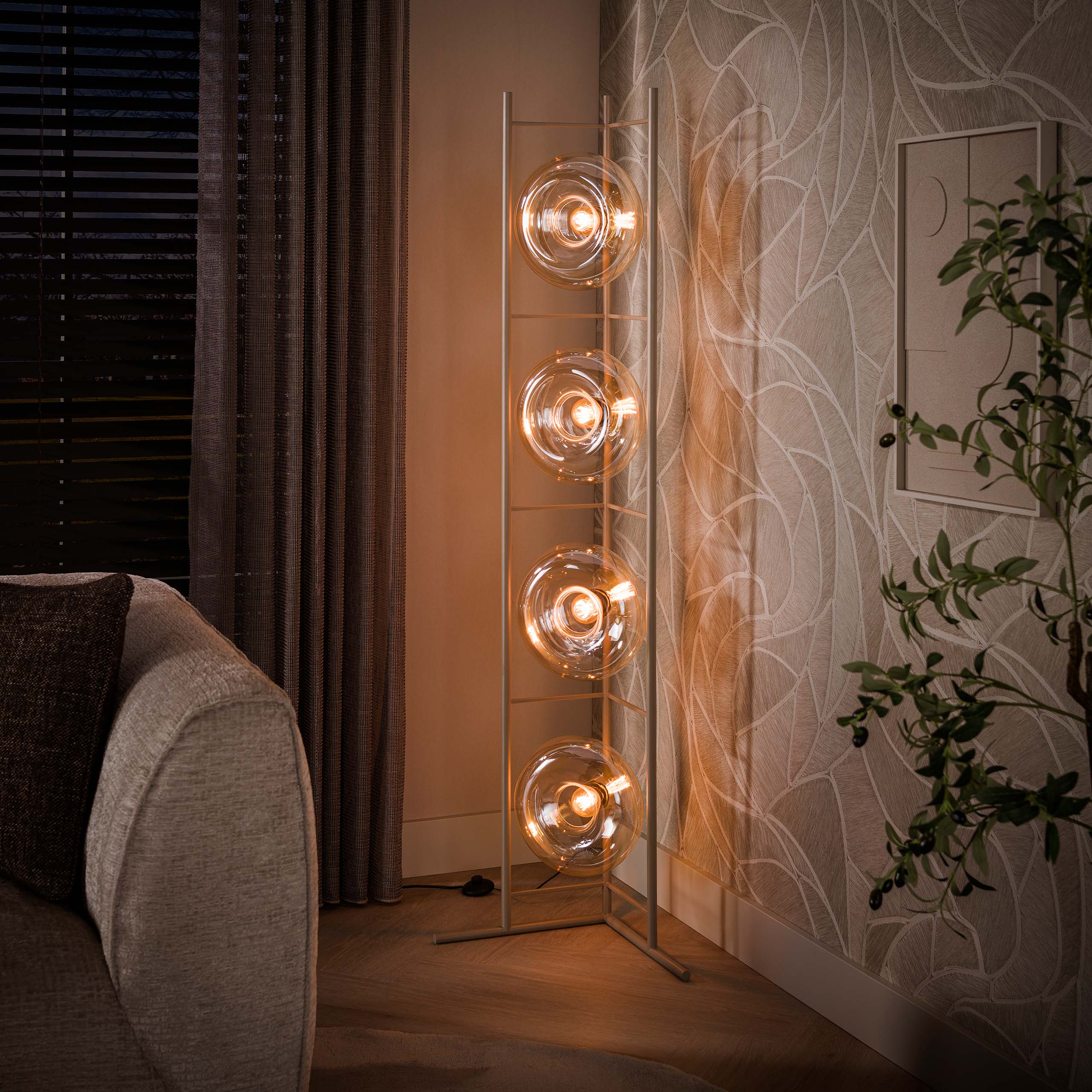 Vloerlamp Soll 4-lichts / Beige