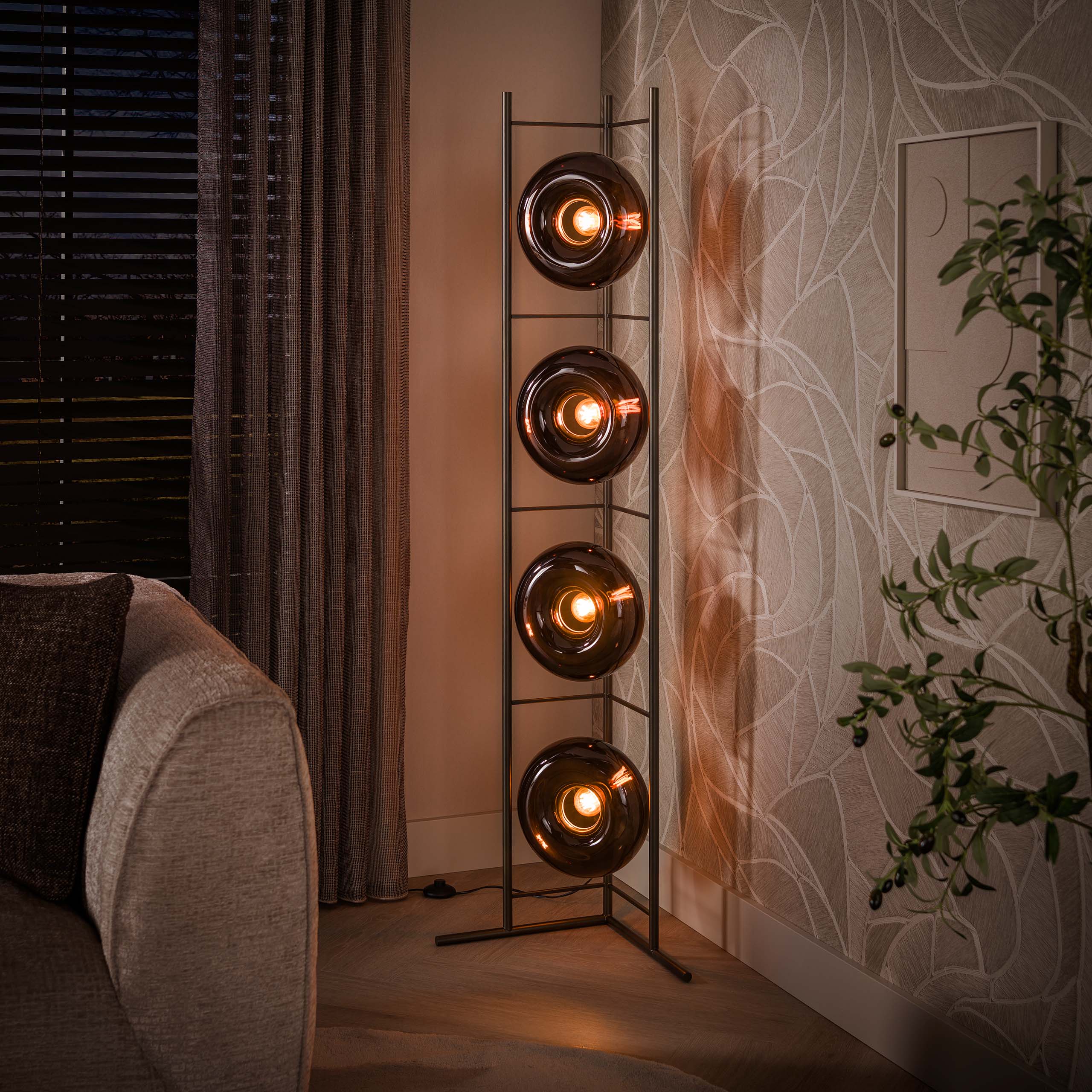 Vloerlamp Soll 4-lichts / Sienna bruin