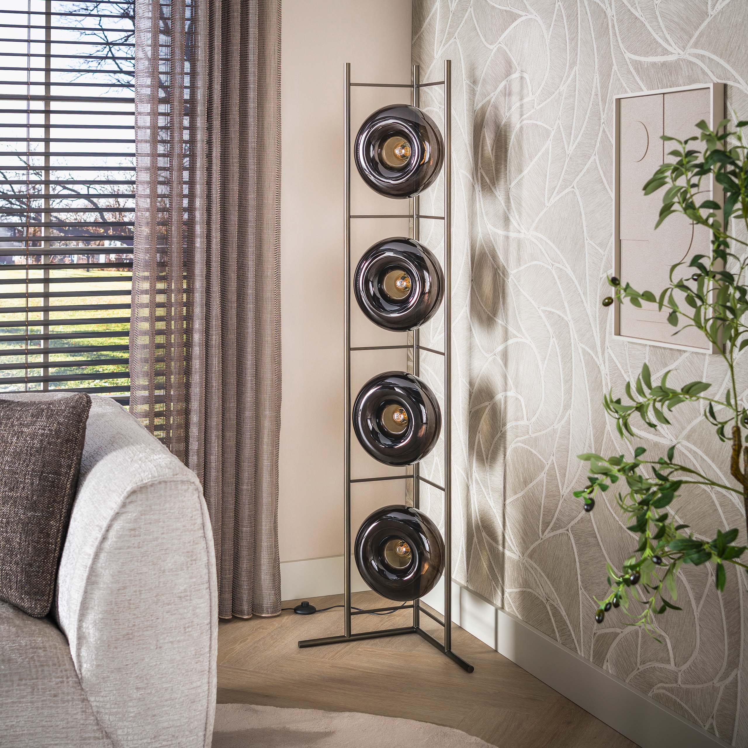 Vloerlamp Soll 4-lichts / Sienna bruin