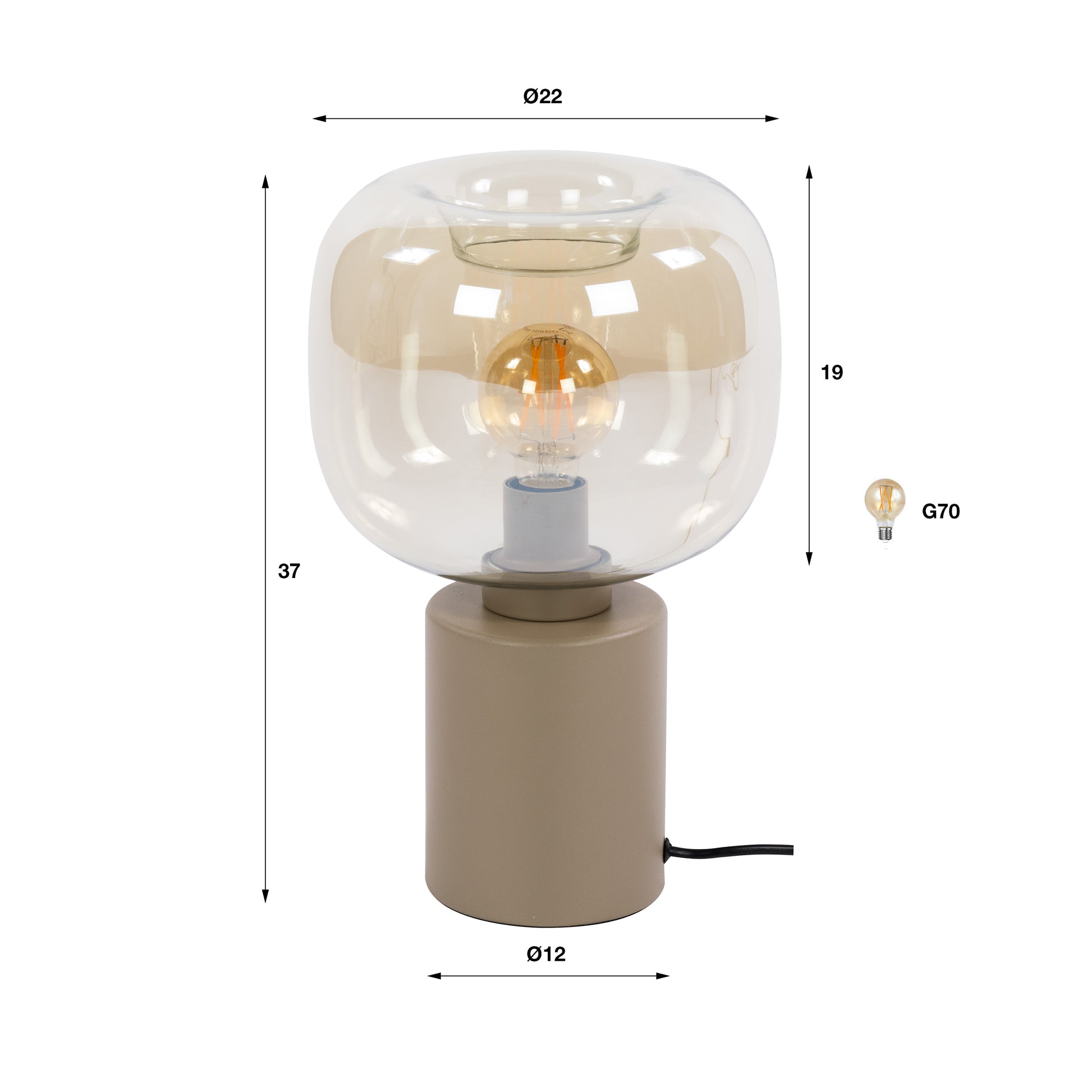 Tafellamp Serene 1-lichts / Beige