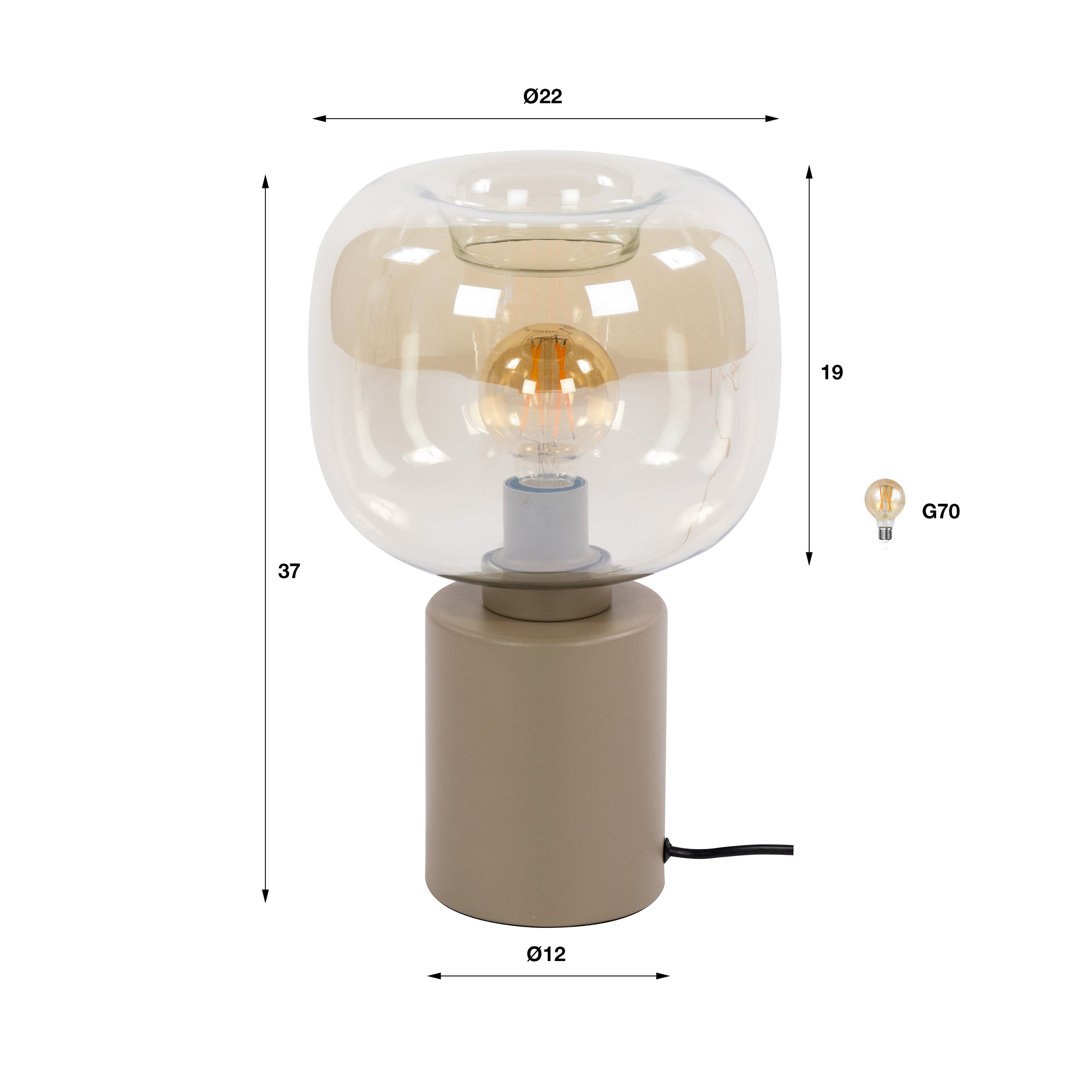 Tafellamp Serene 1-lichts / Beige
