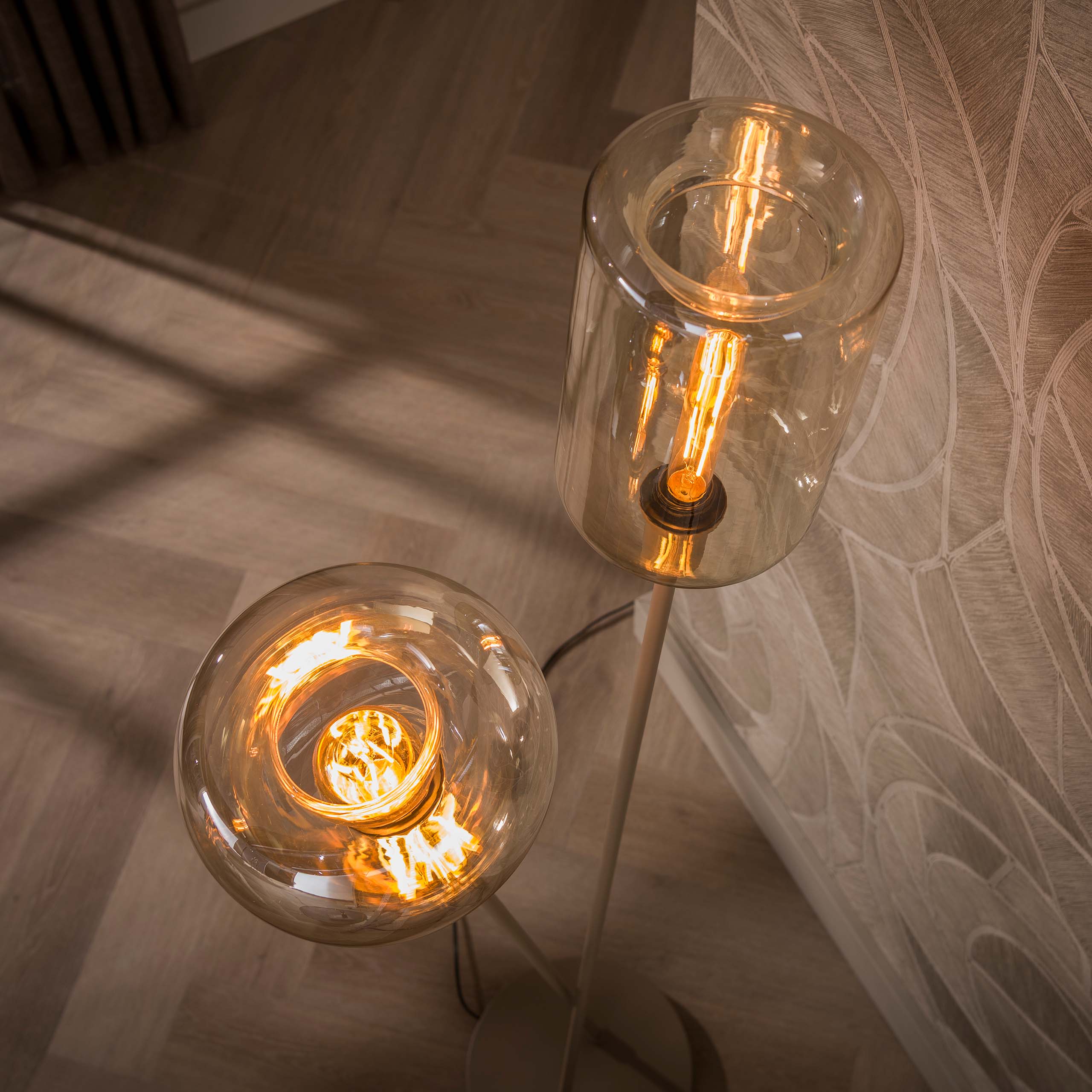 Vloerlamp Serene 2-lichts / Beige