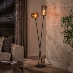 Vloerlamp Serene 2-lichts / Sienna bruin