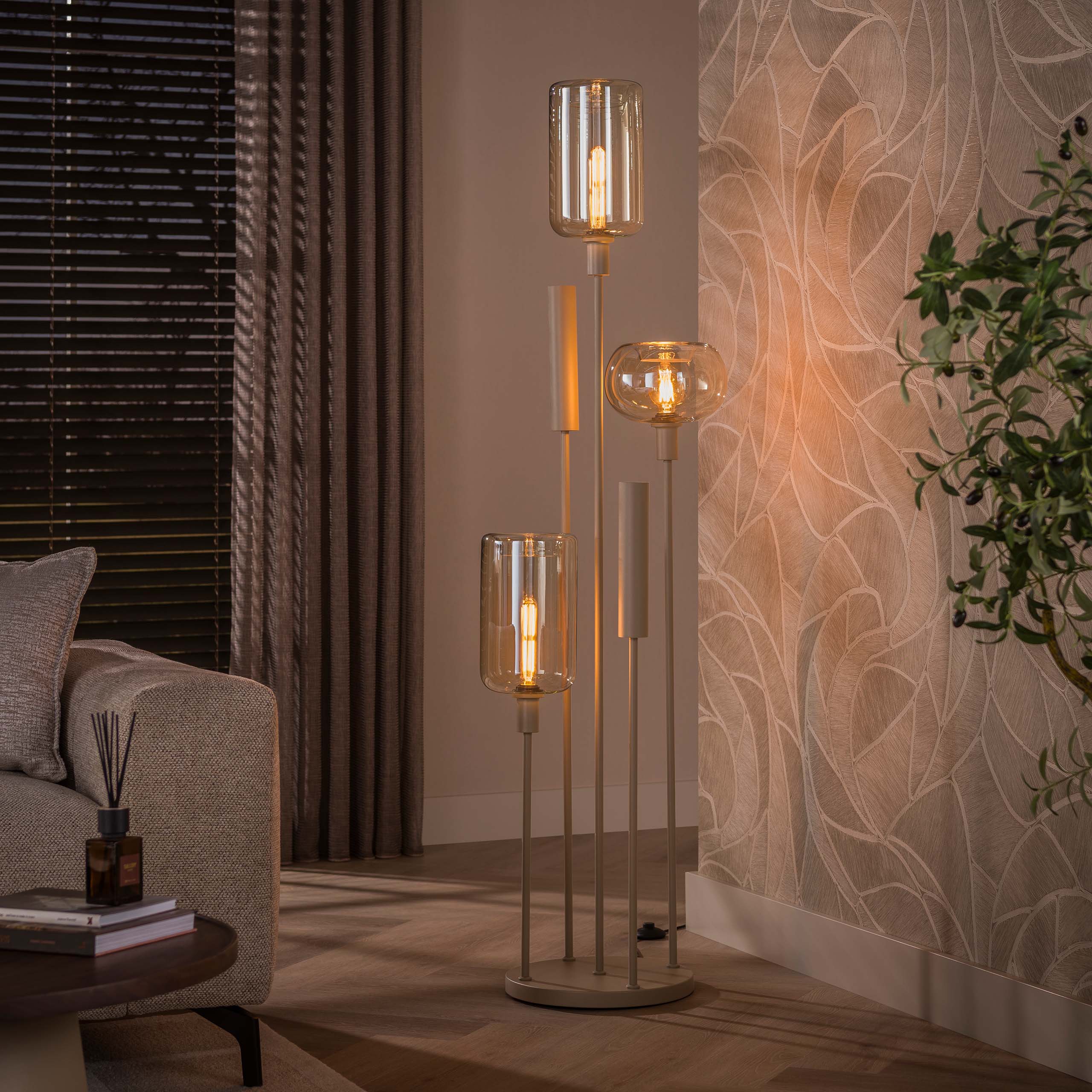 Vloerlamp Serene switch getrapt 2+3-lichts / Beige