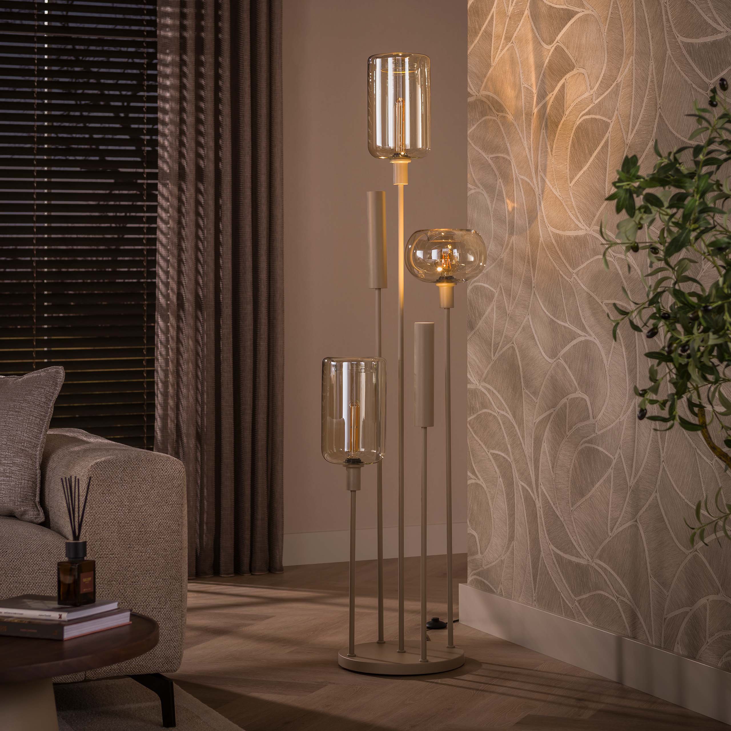 Vloerlamp Serene switch getrapt 2+3-lichts / Beige