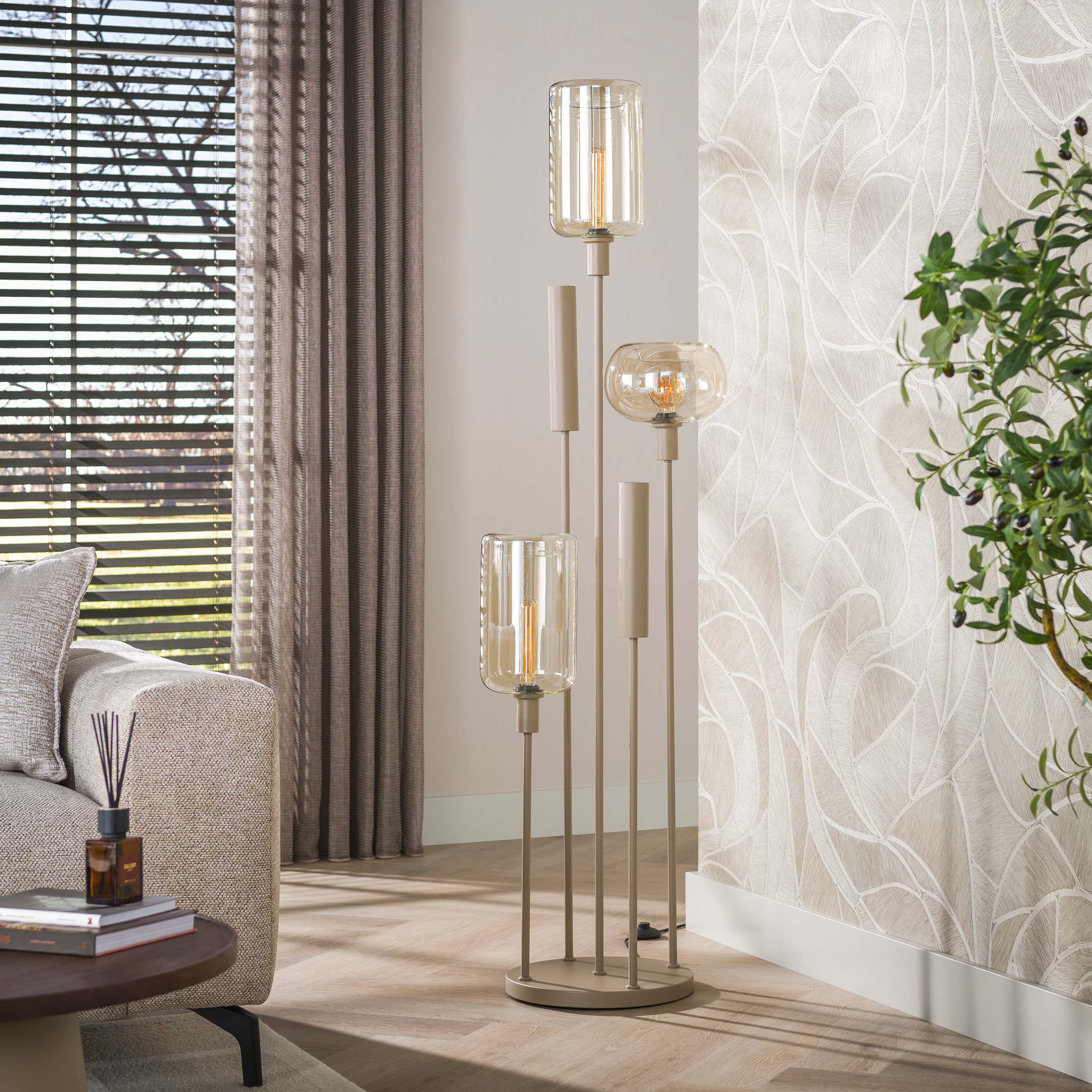 Vloerlamp Serene switch getrapt 2+3-lichts / Beige