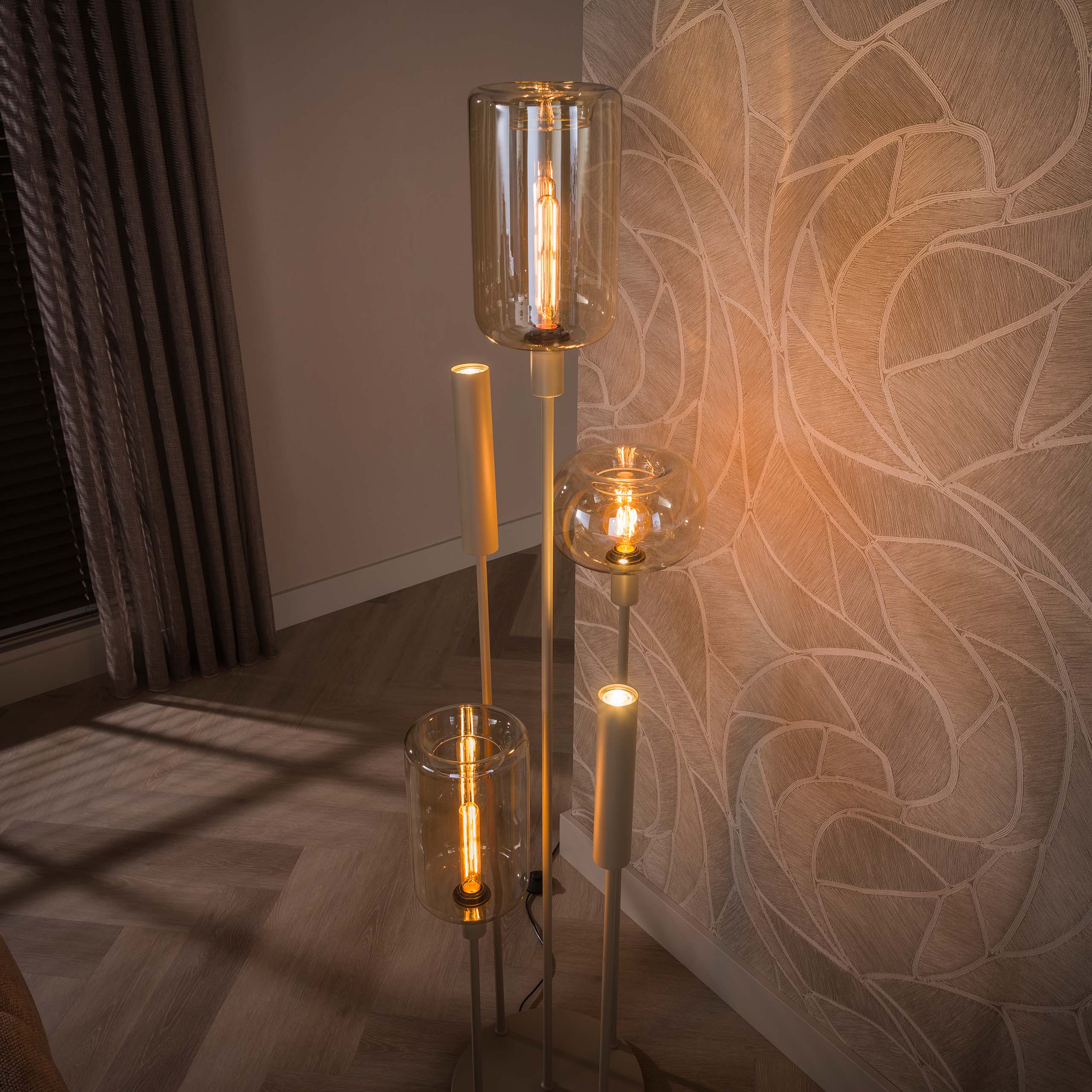 Vloerlamp Serene switch getrapt 2+3-lichts / Beige