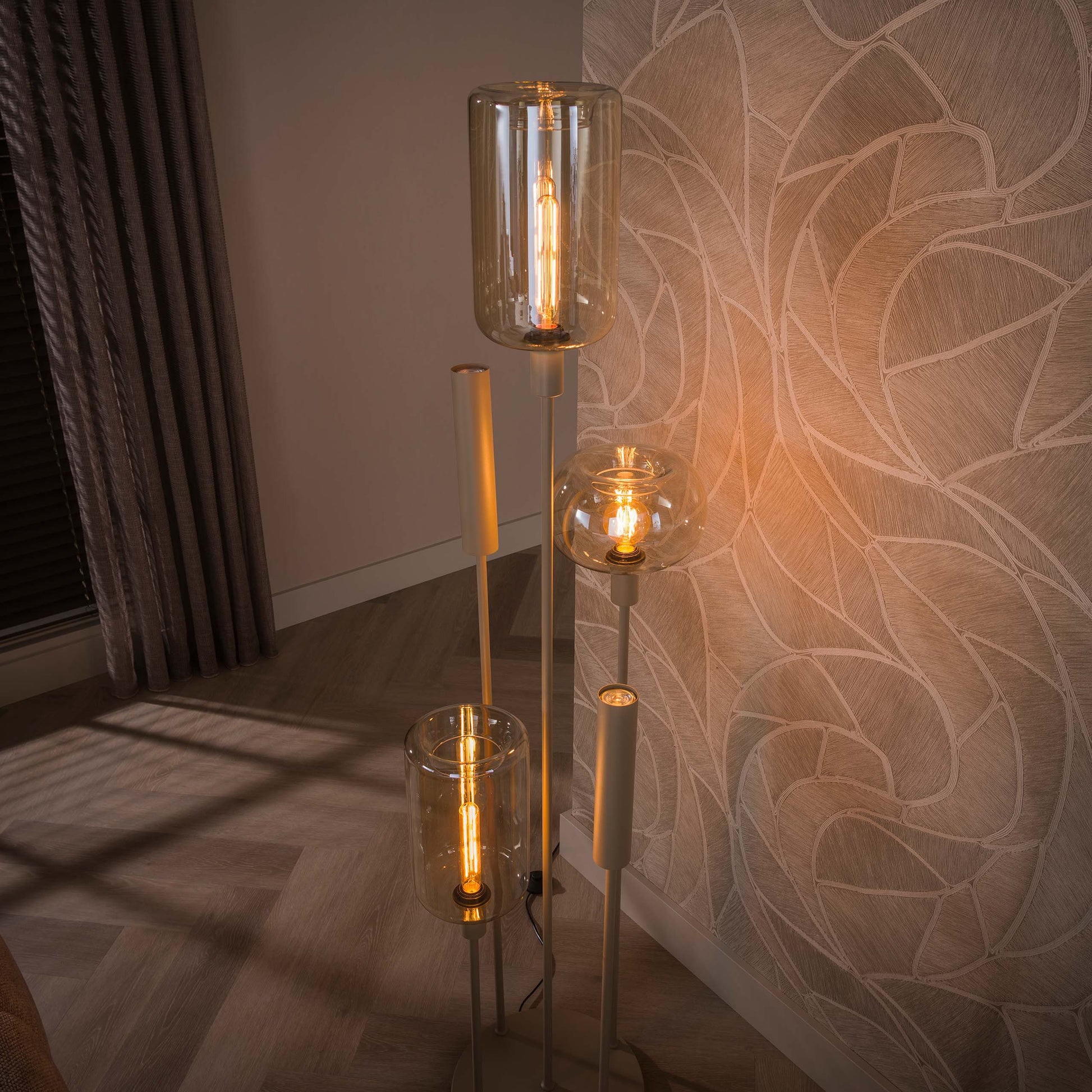 Vloerlamp Serene switch getrapt 2+3-lichts / Beige