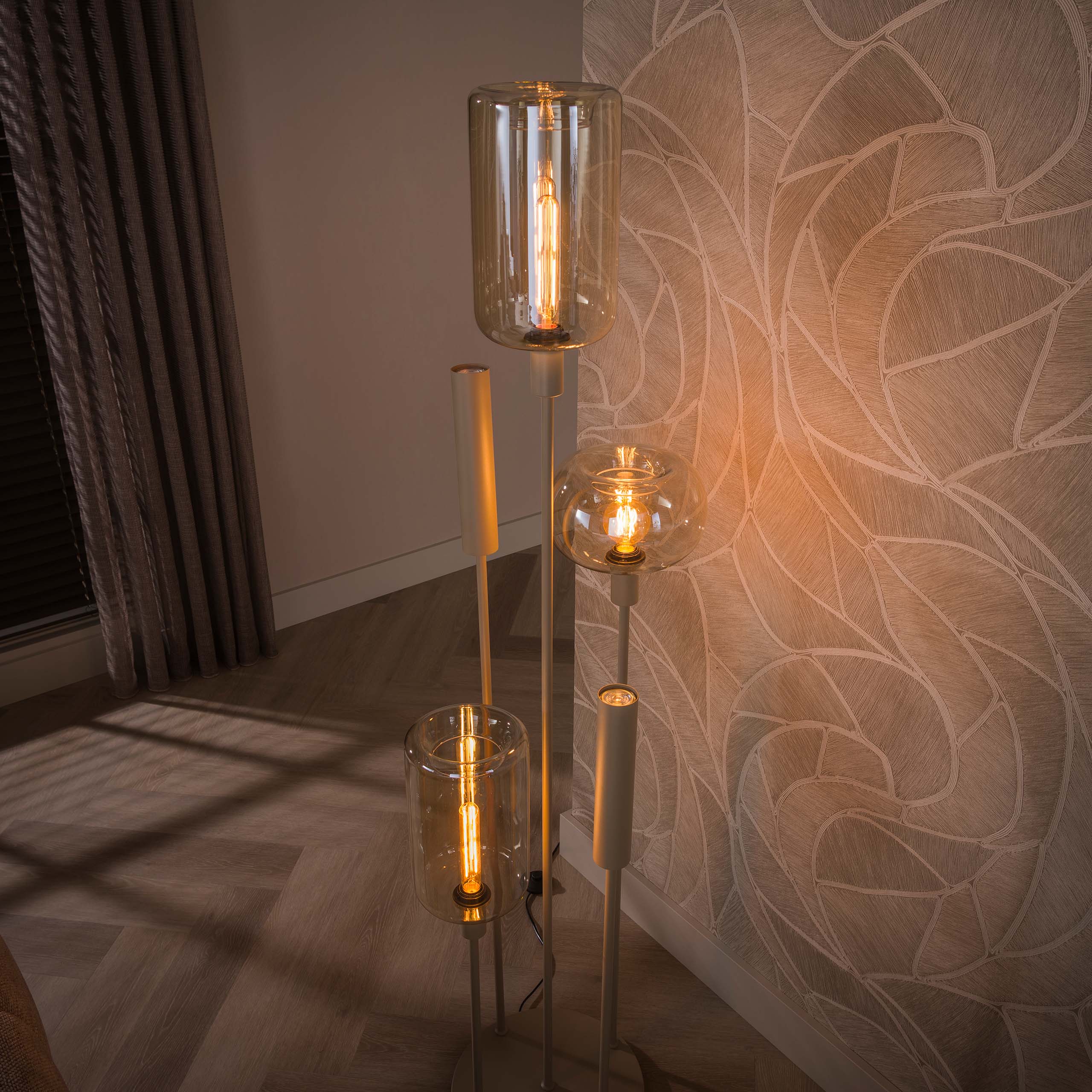 Vloerlamp Serene switch getrapt 2+3-lichts / Beige