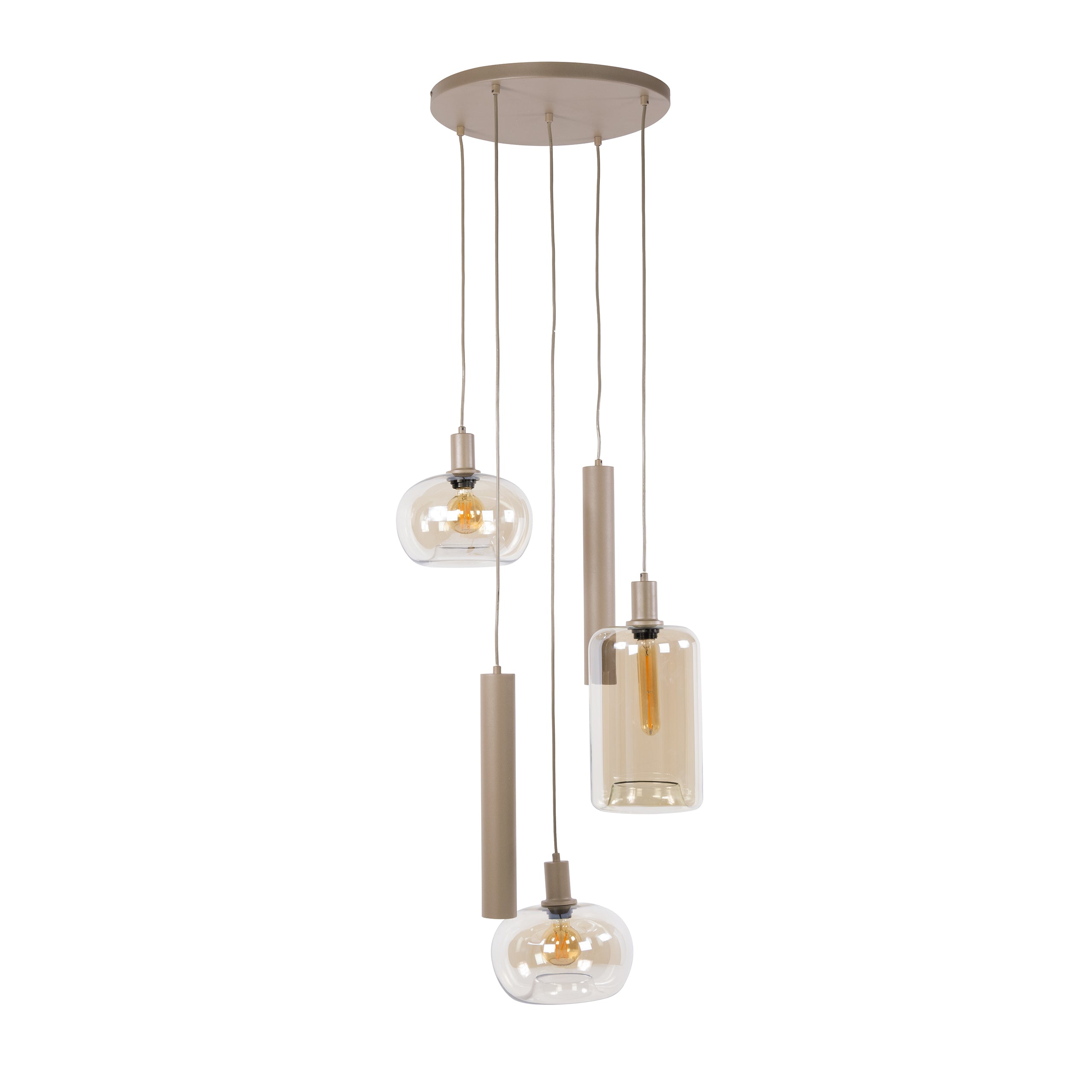 Hanglamp Serene getrapt 5-lichts / Beige