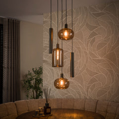 Hanglamp Serene getrapt 5-lichts / Sienna bruin