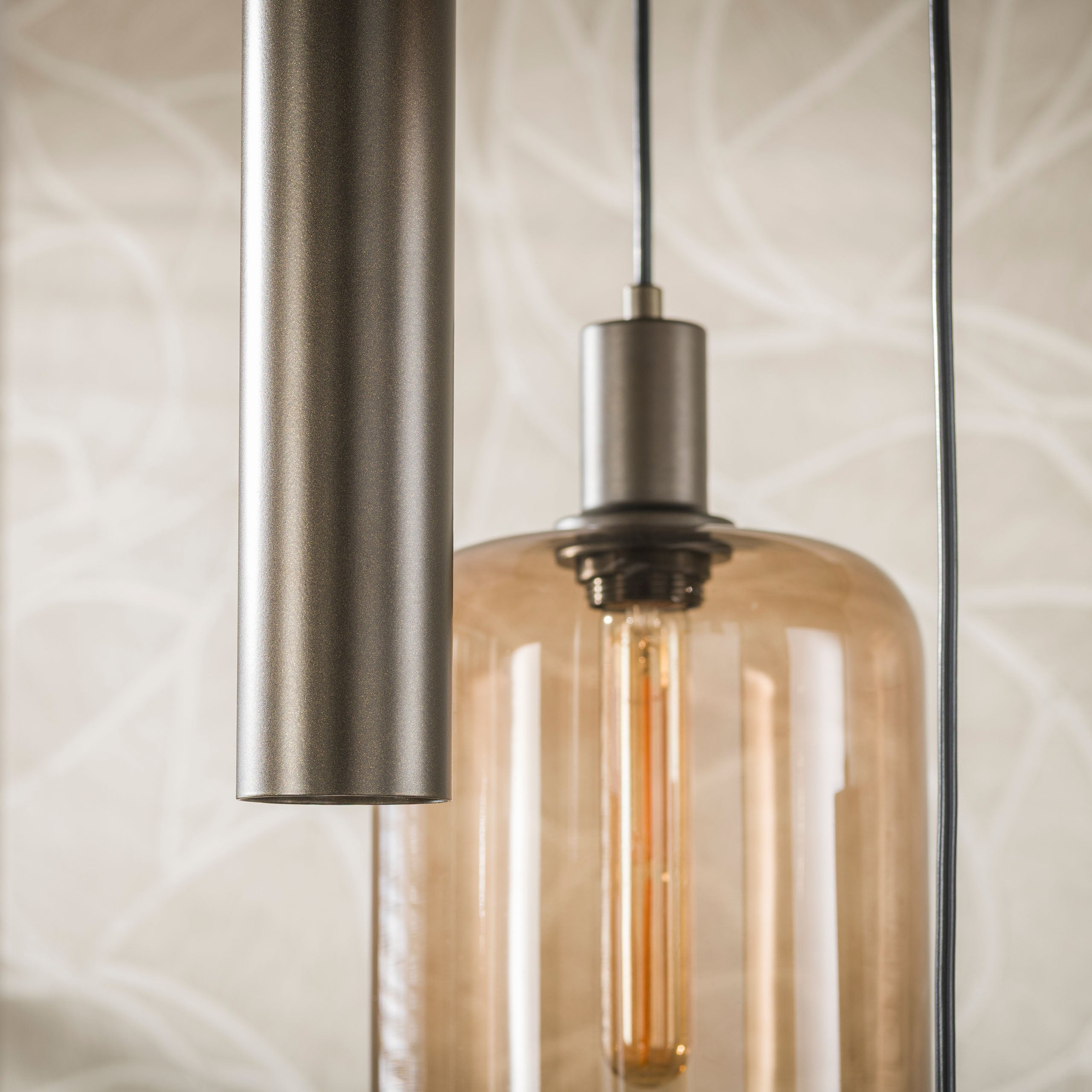 Hanglamp Serene getrapt 5-lichts / Sienna bruin